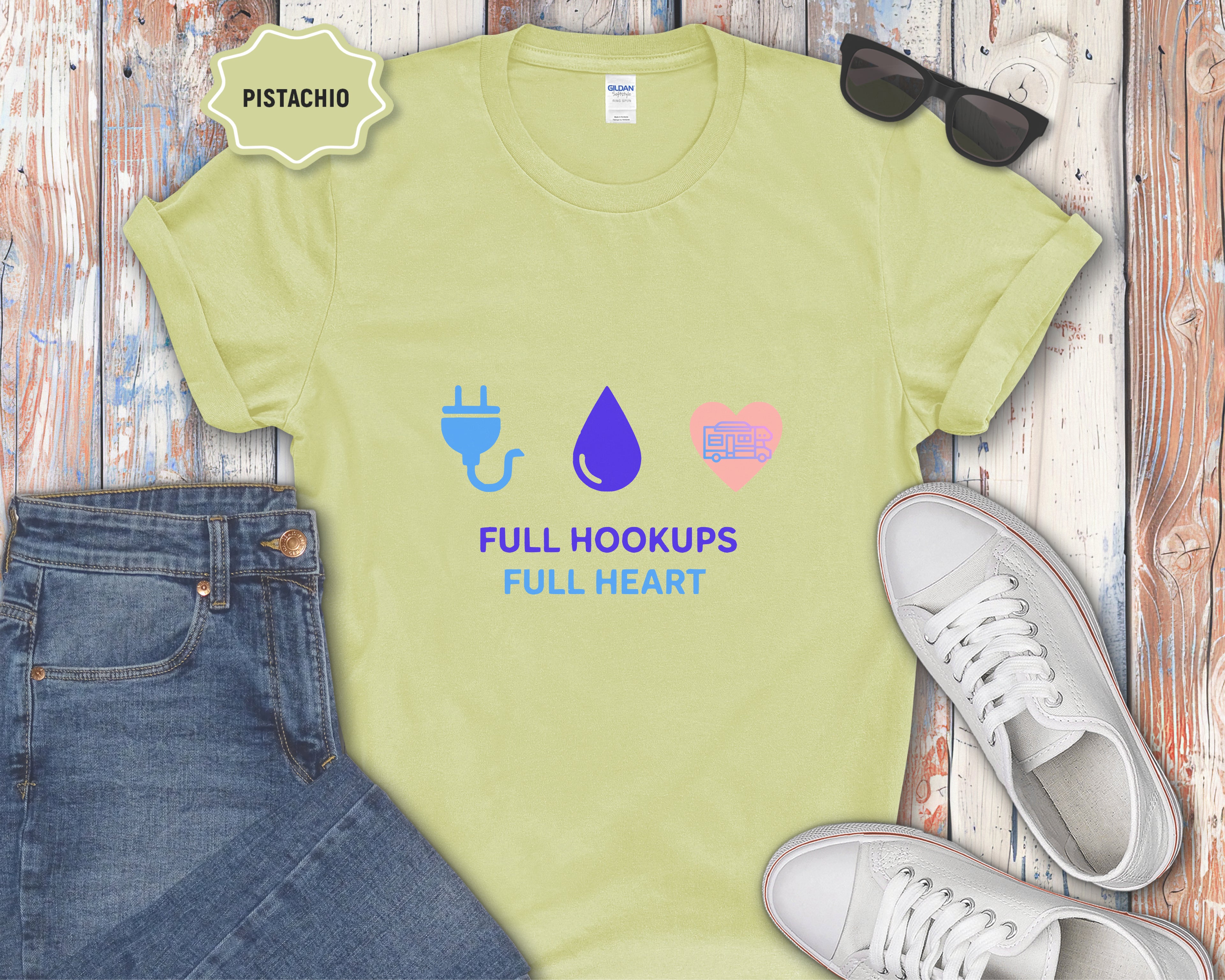 Full Hookups Full Heart Class C RV T-Shirt