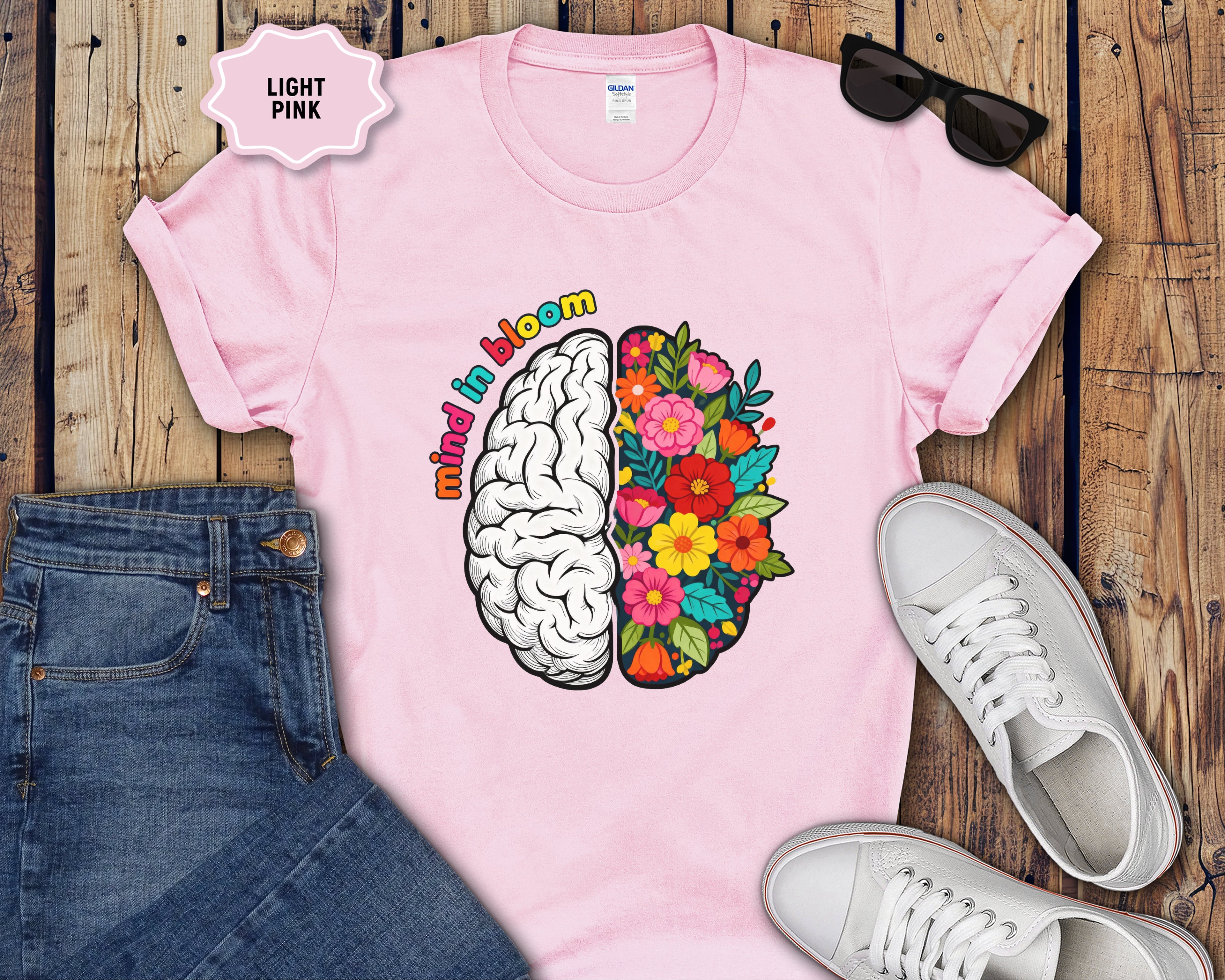 Mind in Bloom Floral Brain T-Shirt