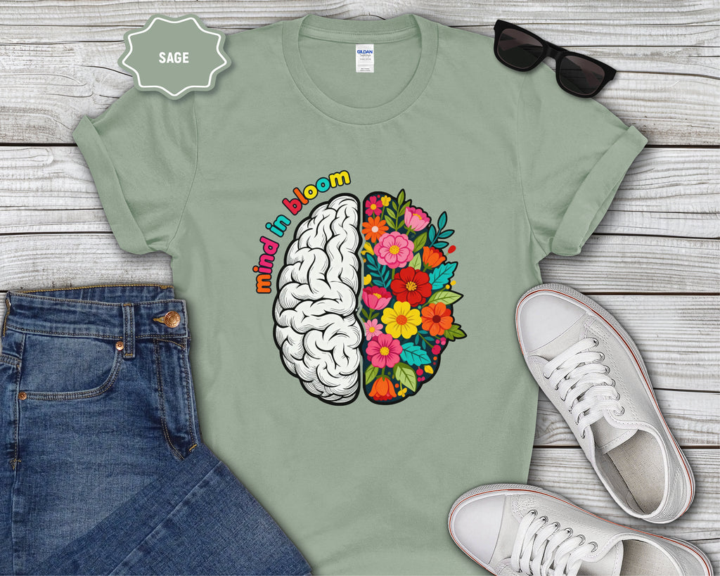 Mind in Bloom Floral Brain T-Shirt
