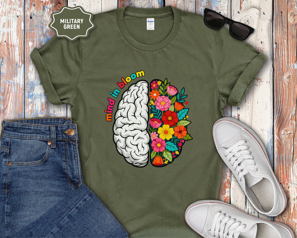 Mind in Bloom Floral Brain T-Shirt