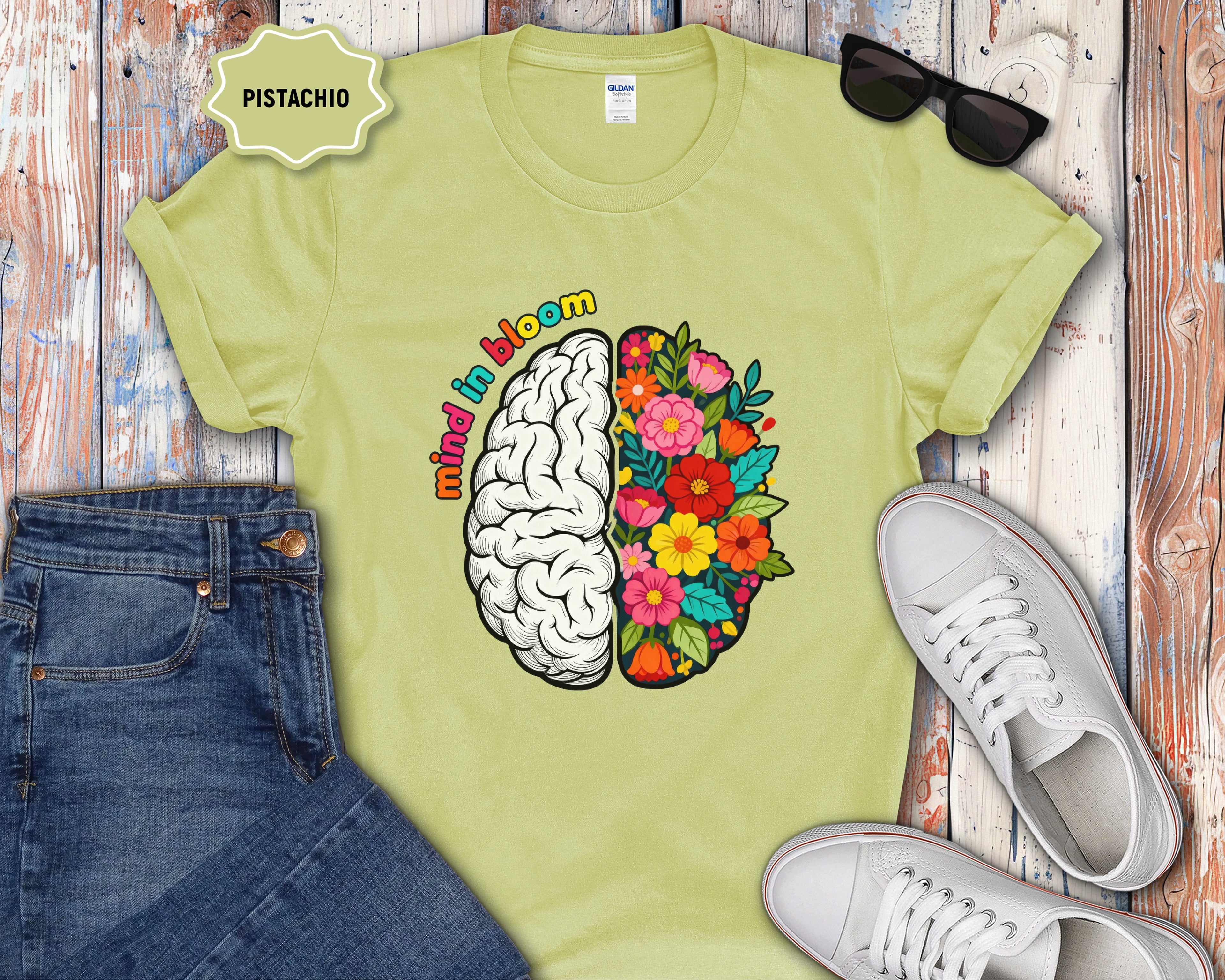 Mind in Bloom Floral Brain T-Shirt