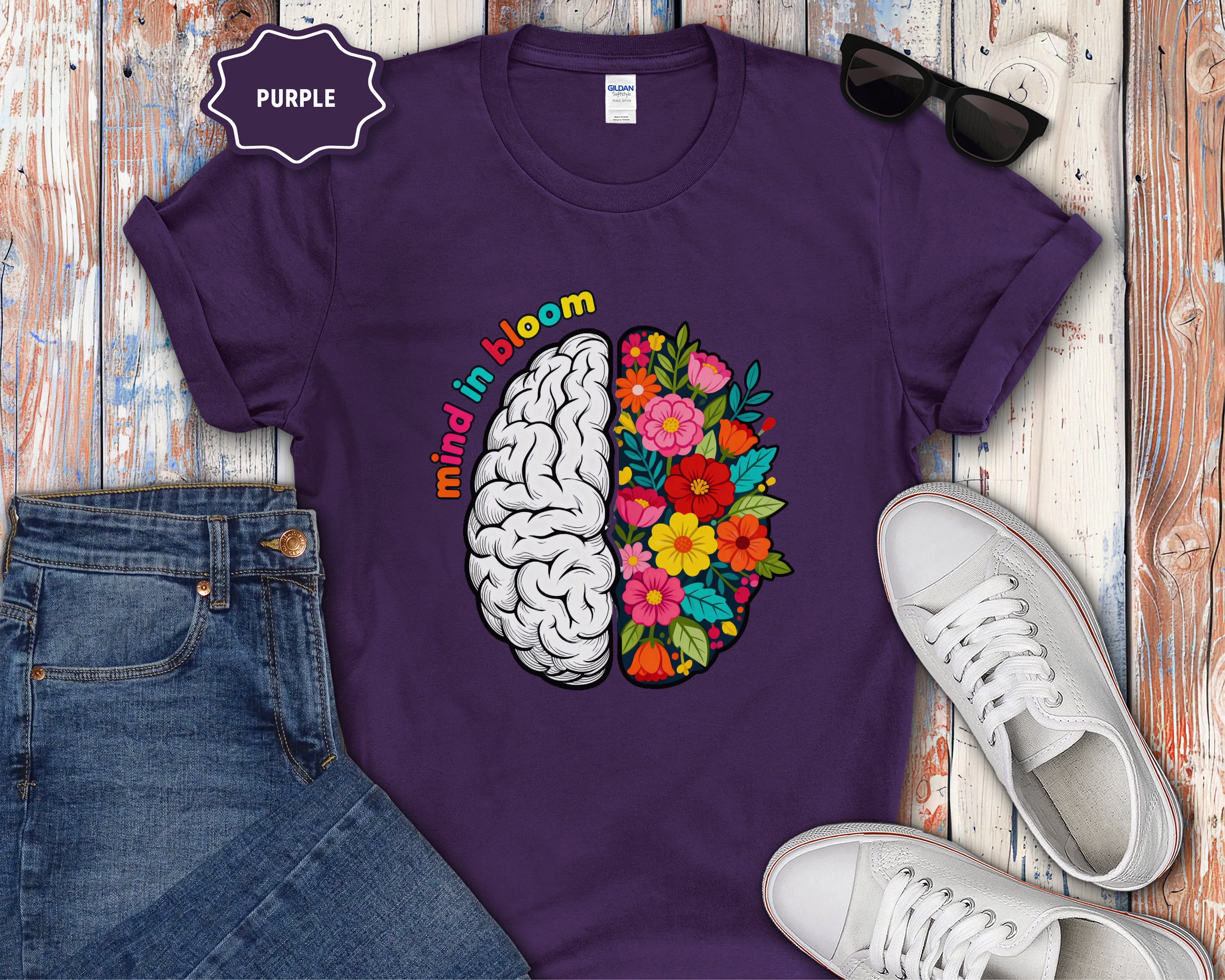 Mind in Bloom Floral Brain T-Shirt