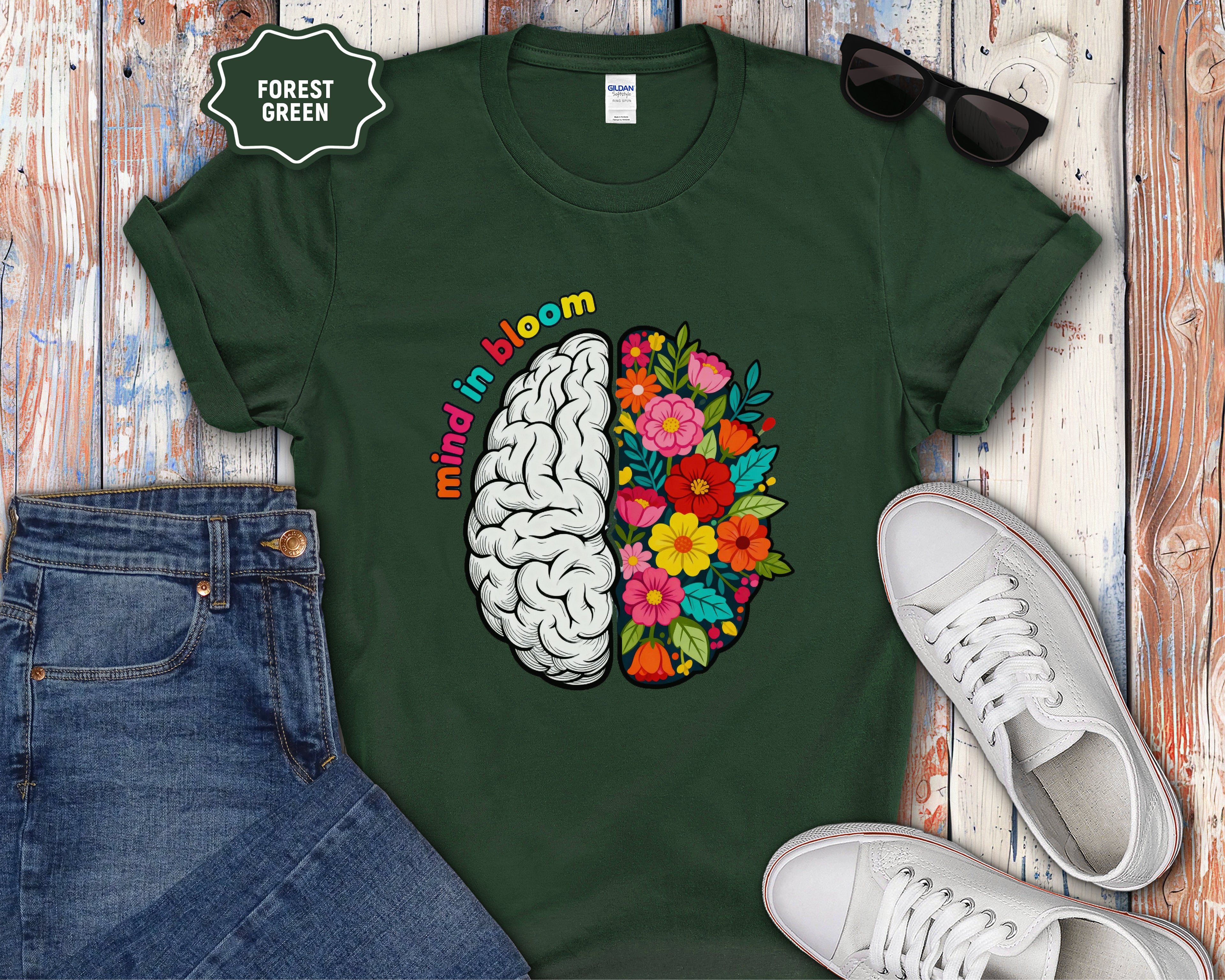 Mind in Bloom Floral Brain T-Shirt