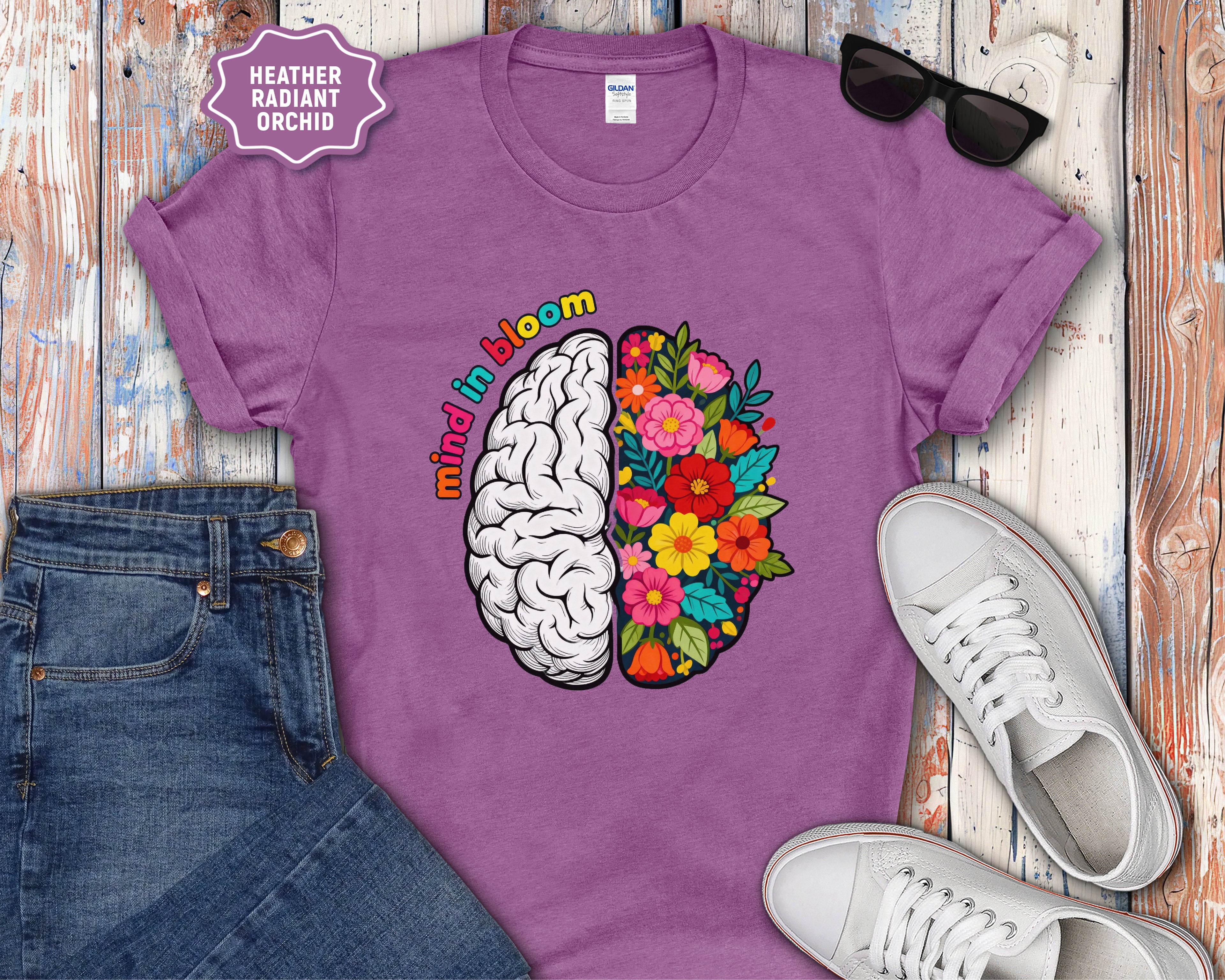 Mind in Bloom Floral Brain T-Shirt