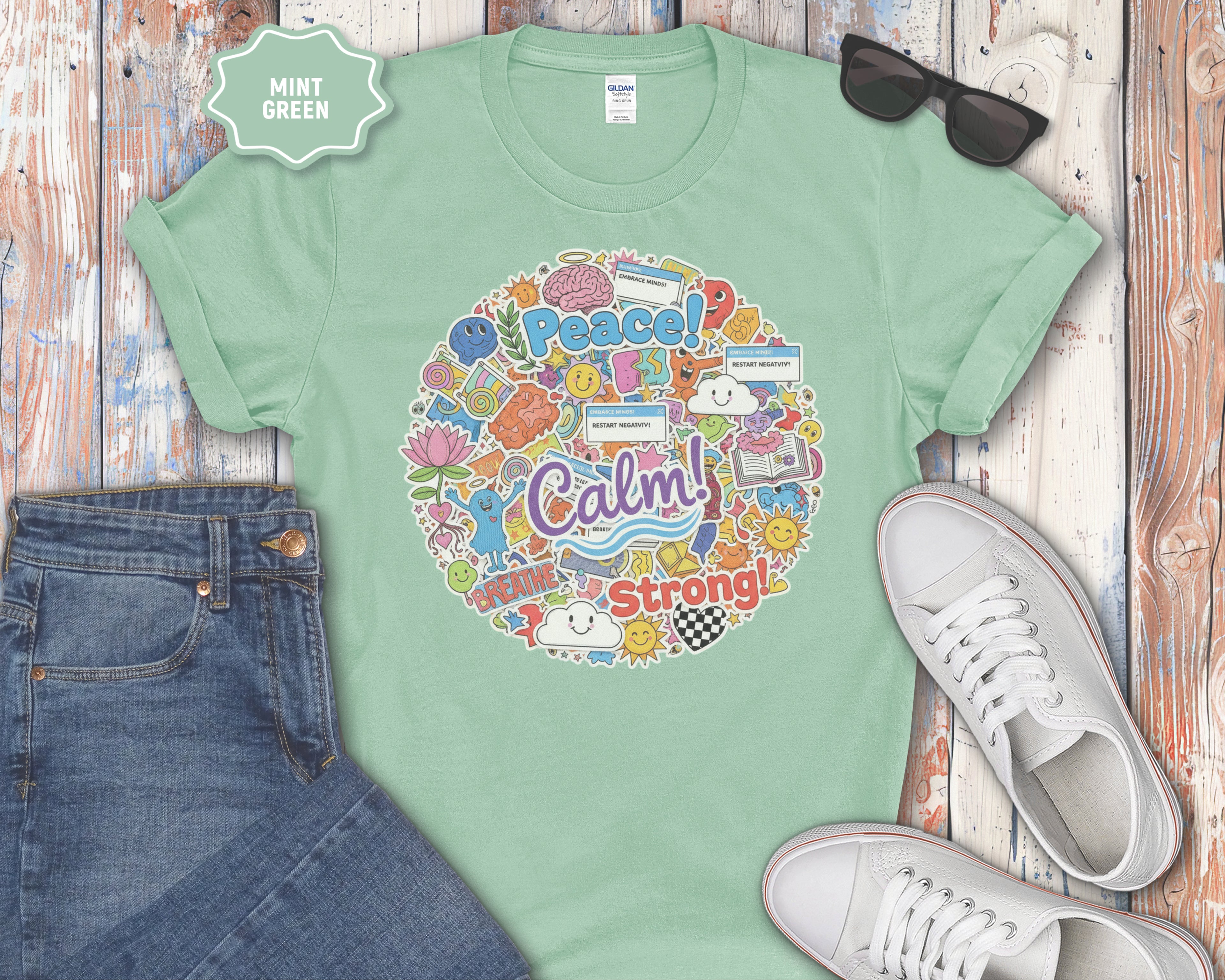 Clam Breathe Strong Sticker Graphic Shirt