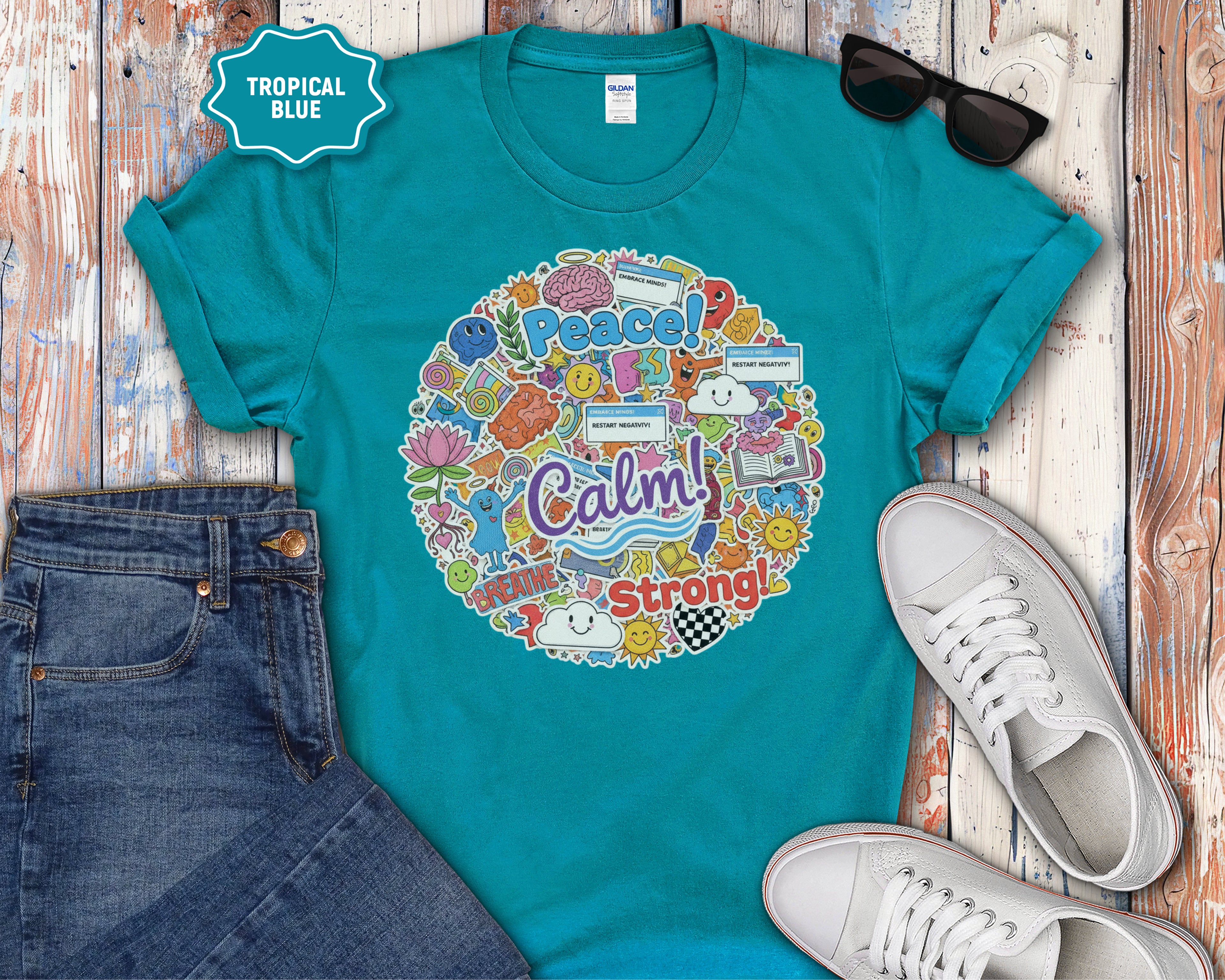 Clam Breathe Strong Sticker Graphic Shirt