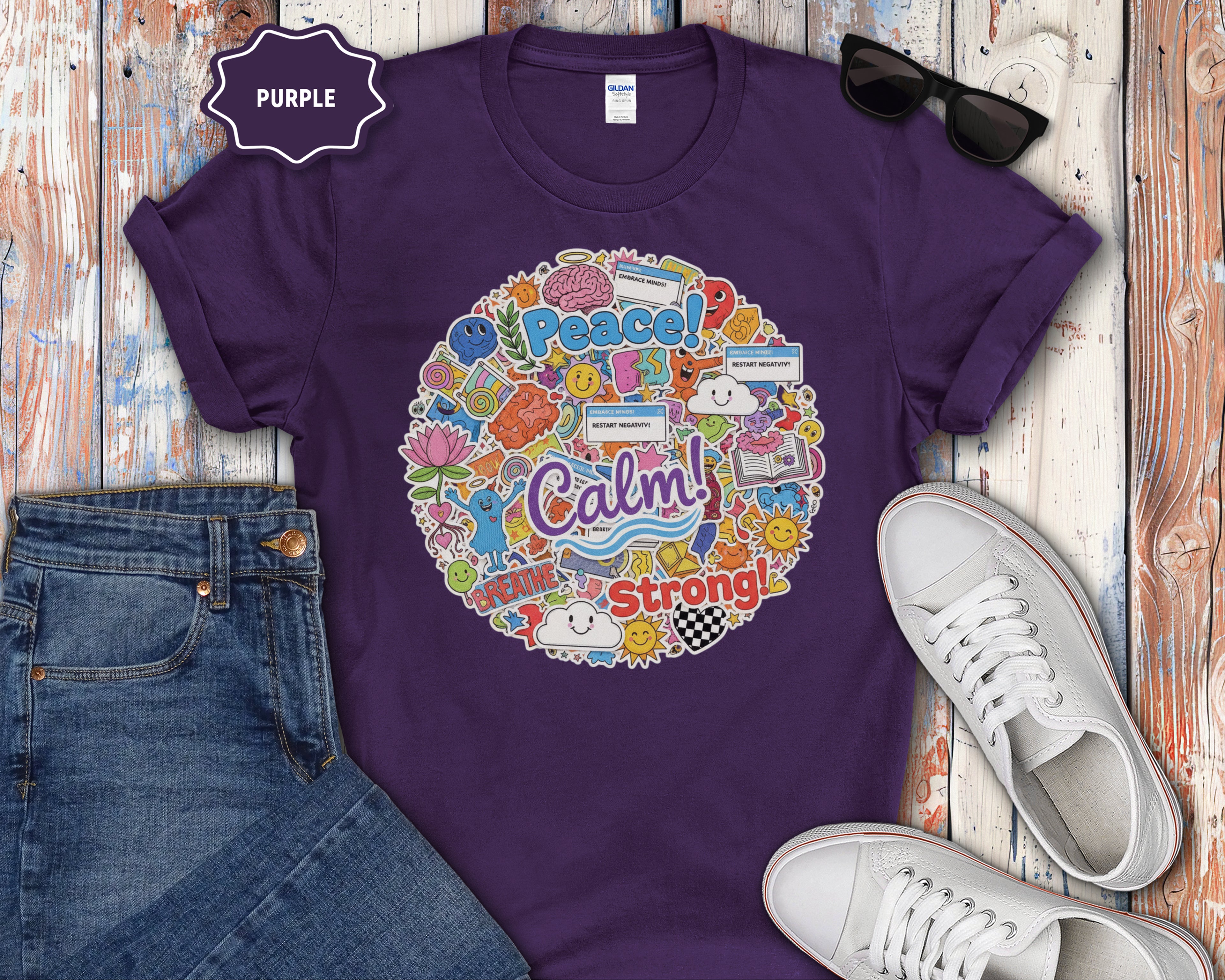 Clam Breathe Strong Sticker Graphic Shirt
