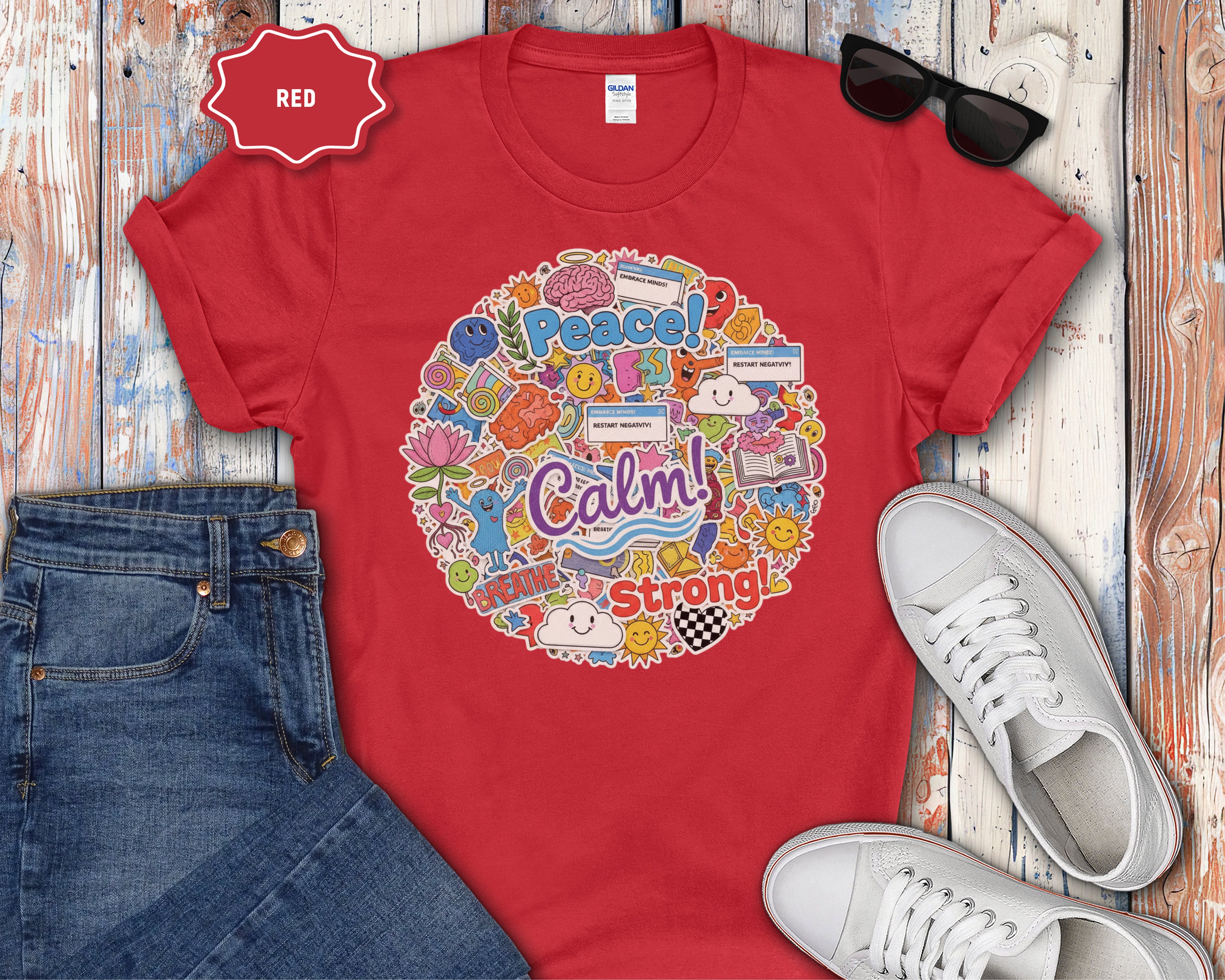 Clam Breathe Strong Sticker Graphic Shirt