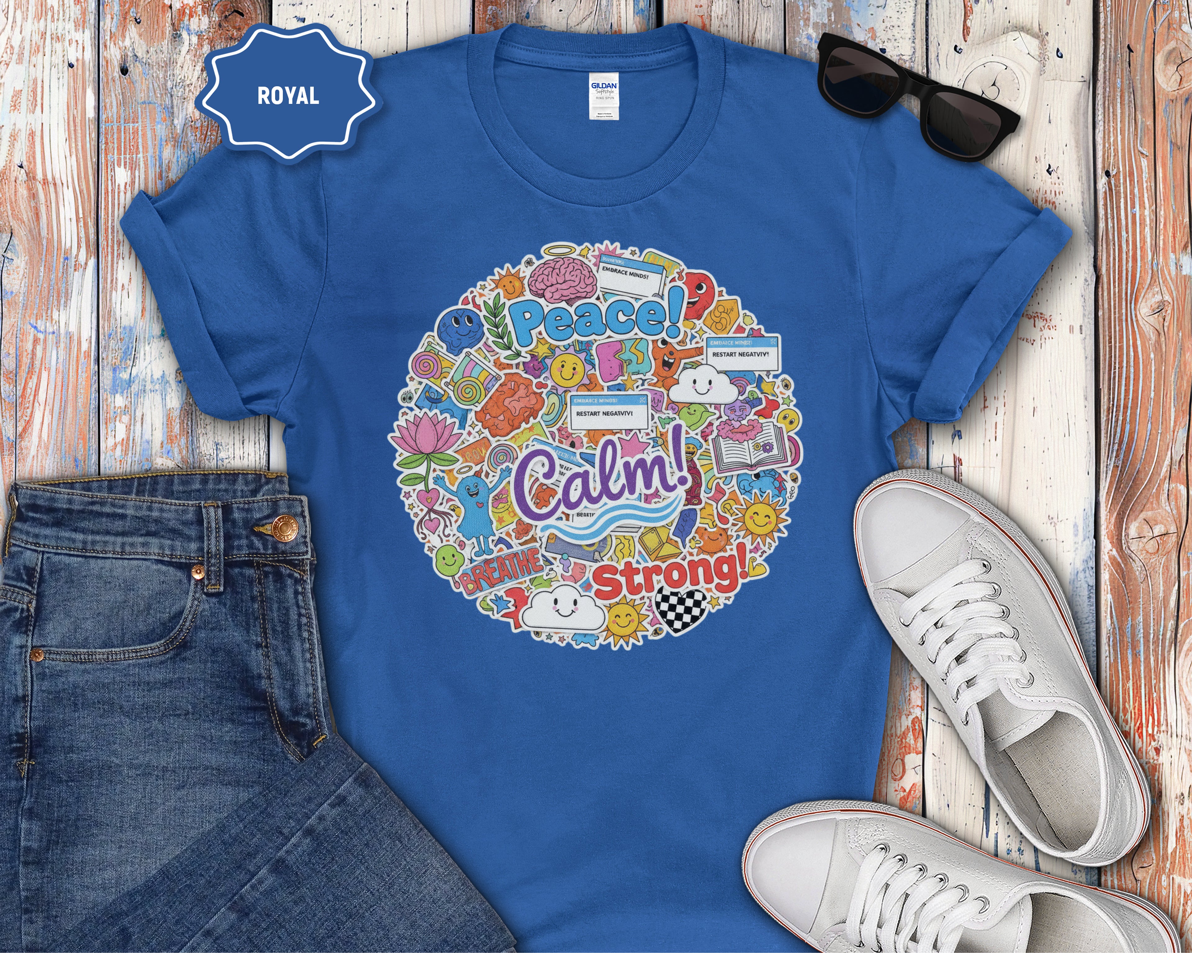 Clam Breathe Strong Sticker Graphic Shirt