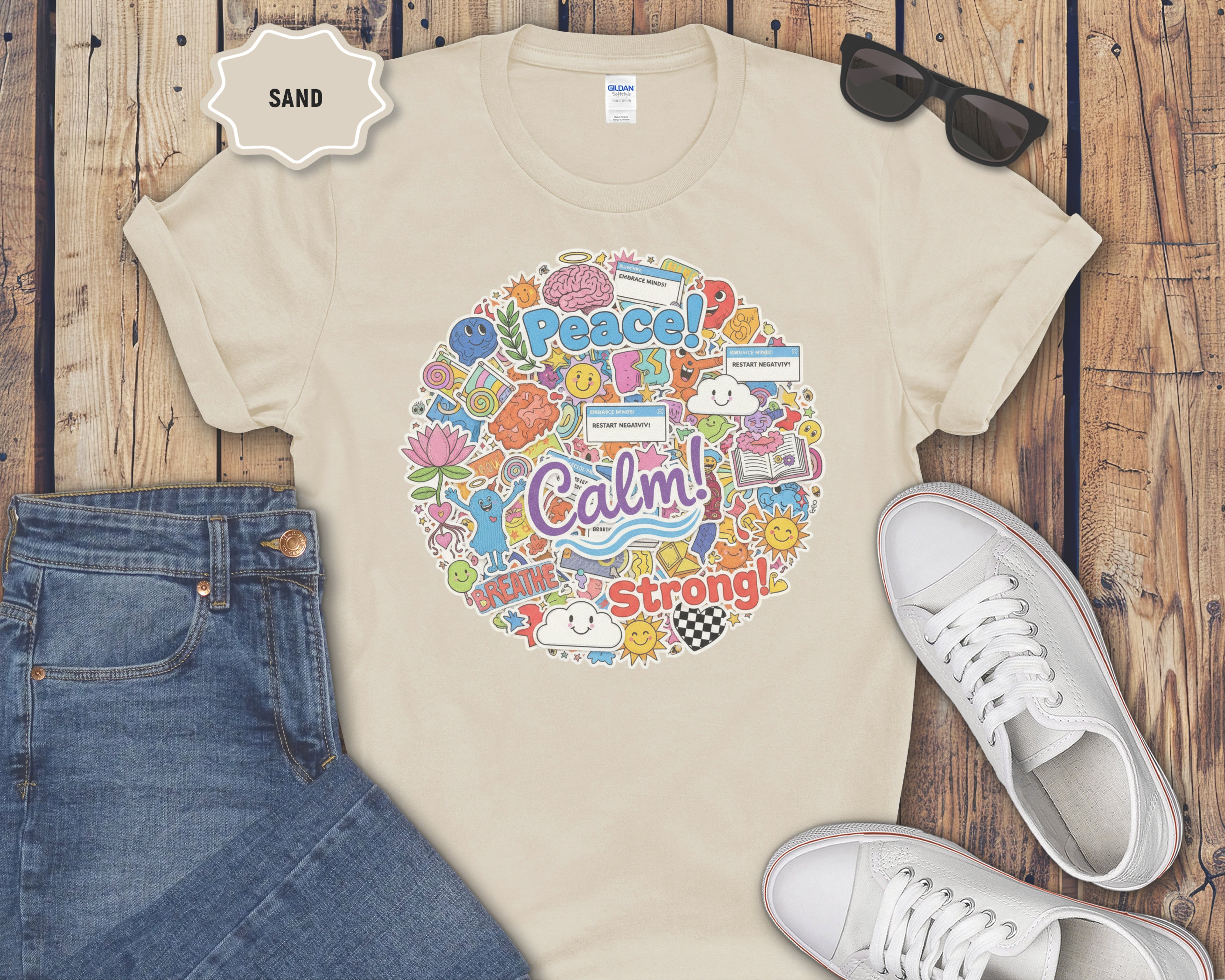 Clam Breathe Strong Sticker Graphic Shirt