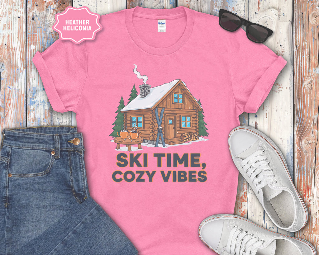 Ski Time Cozy Vibes Cabin T-Shirt