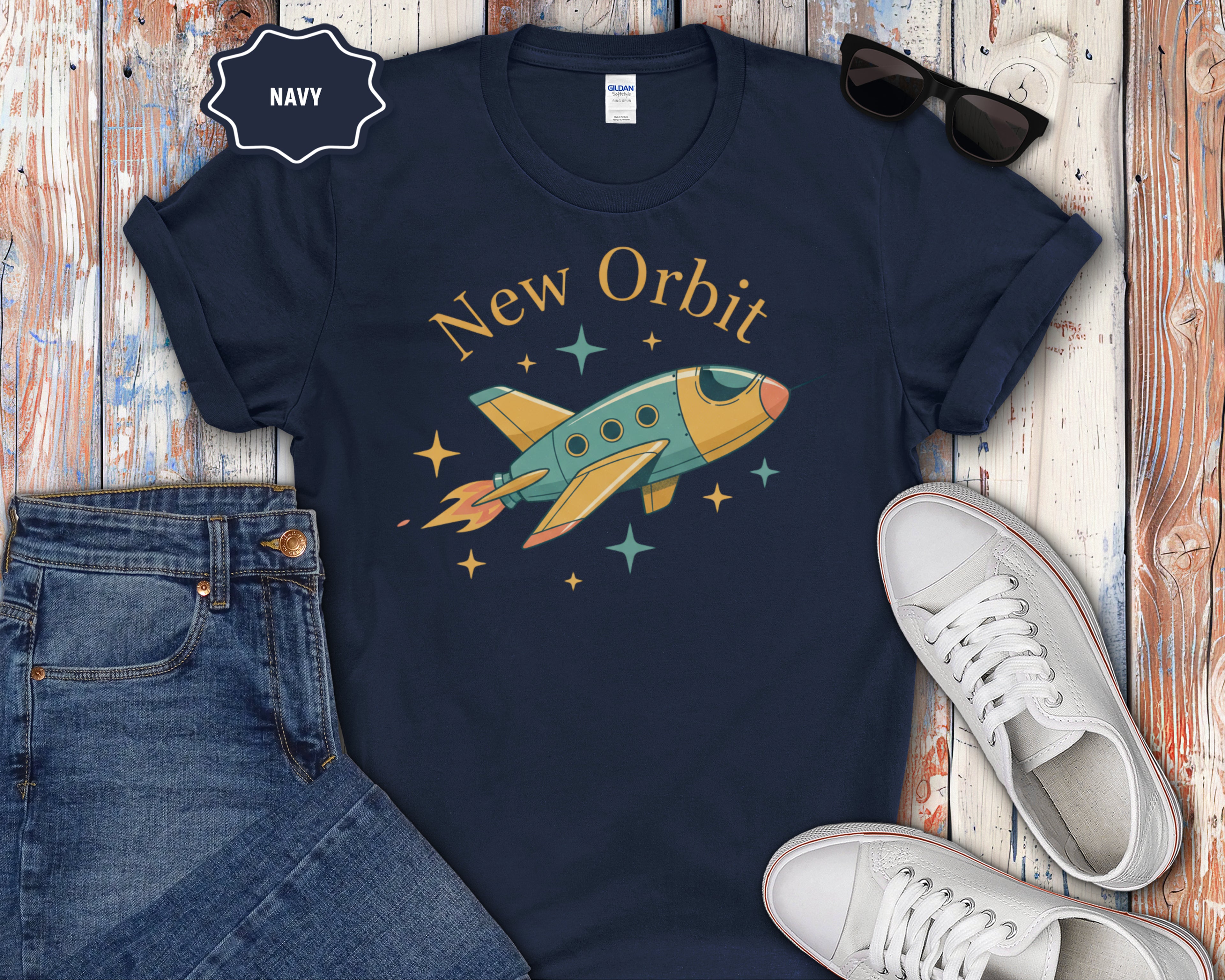 New Orbit Rocket Illustration T-Shirt