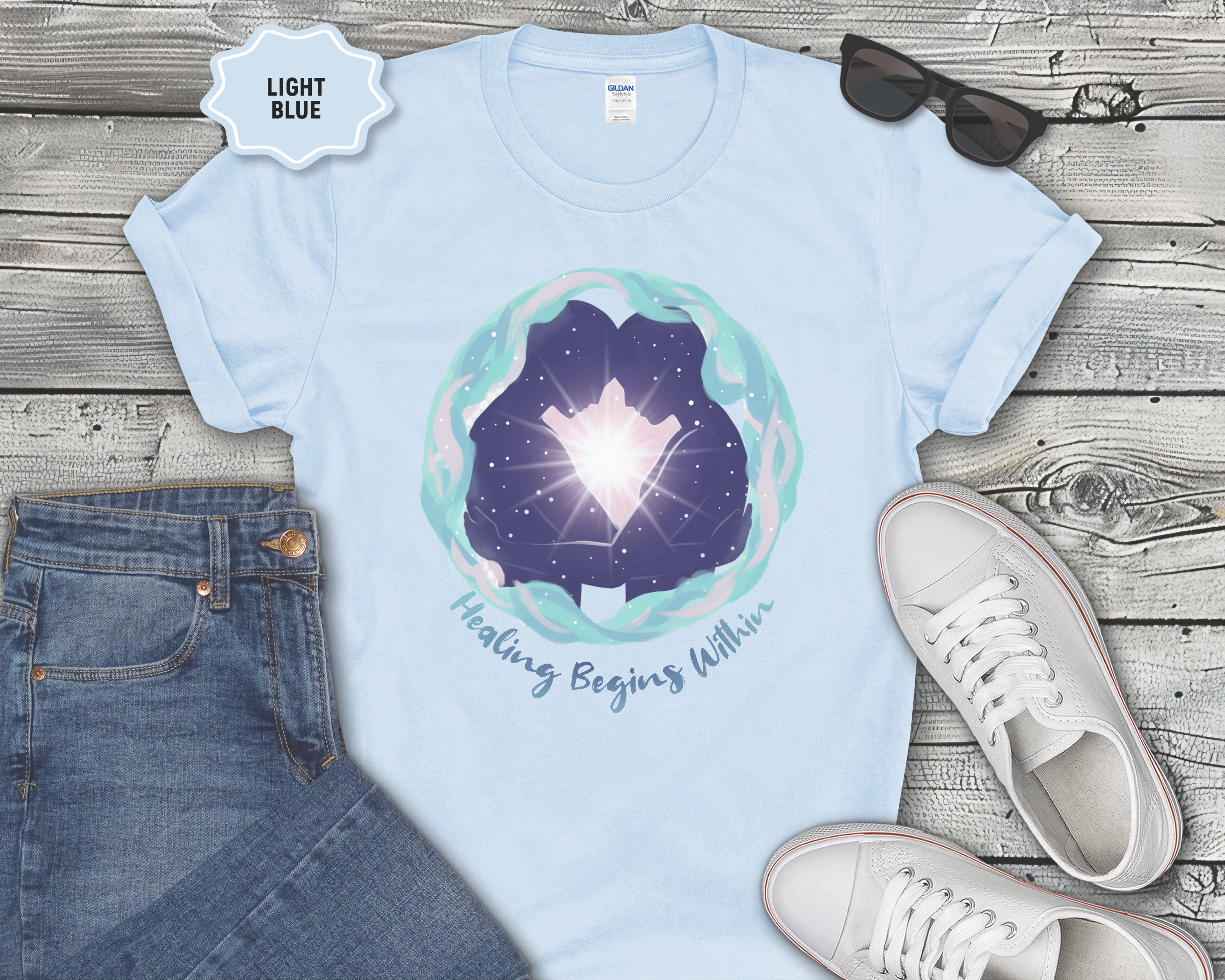 Healing Begins Within Star Heart Galaxy T-Shirt