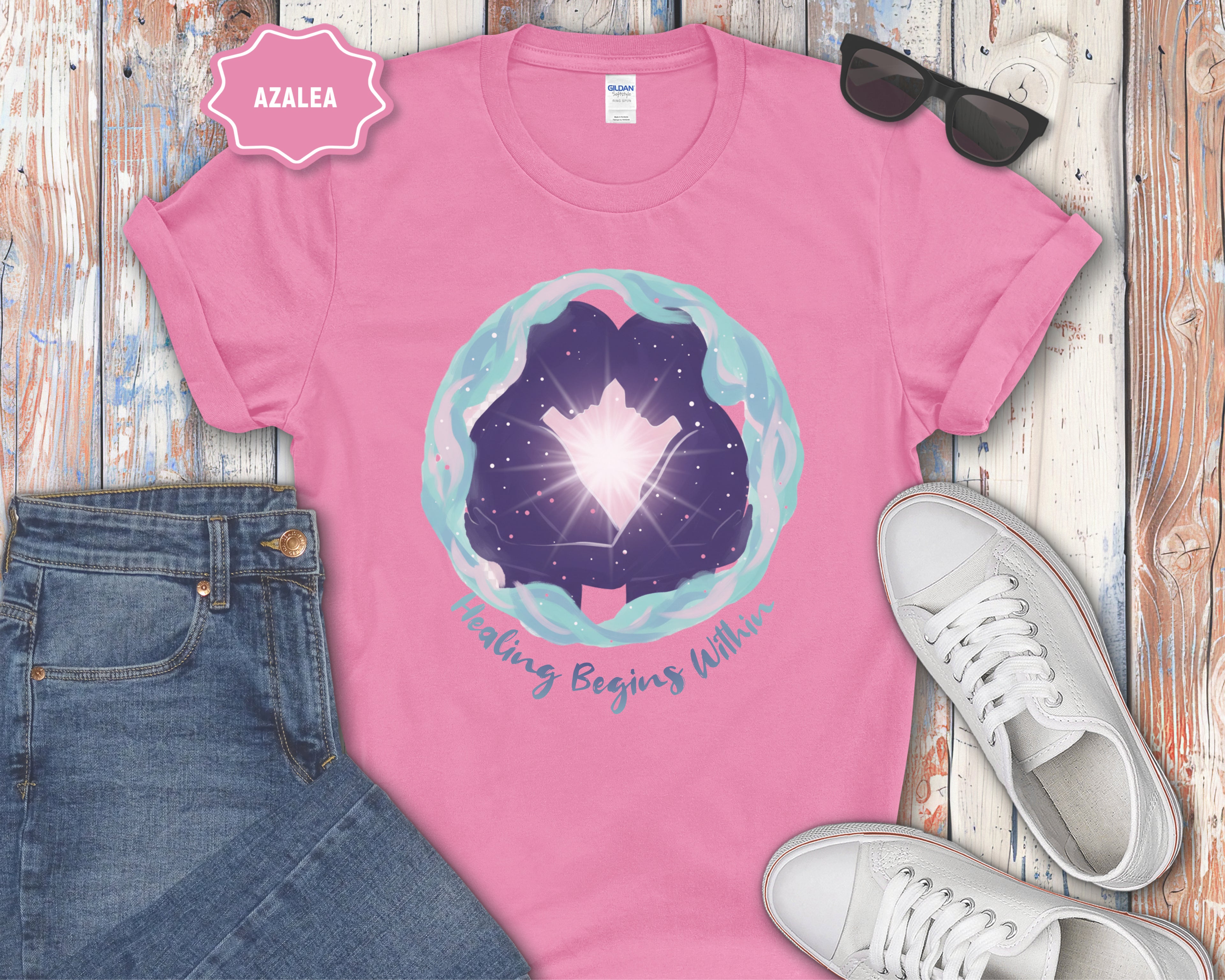 Healing Begins Within Star Heart Galaxy T-Shirt
