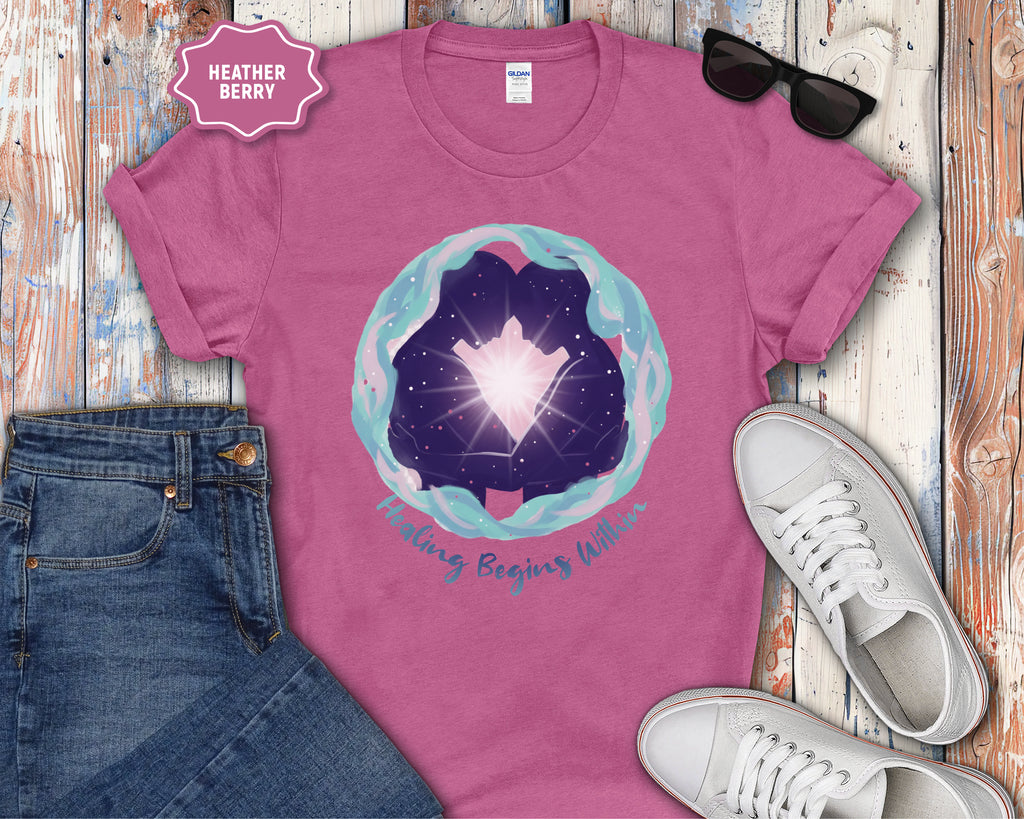 Healing Begins Within Star Heart Galaxy T-Shirt