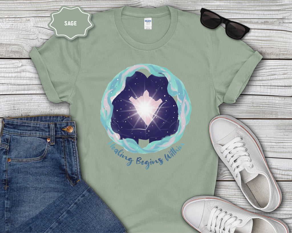 Healing Begins Within Star Heart Galaxy T-Shirt