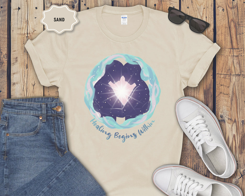 Healing Begins Within Star Heart Galaxy T-Shirt