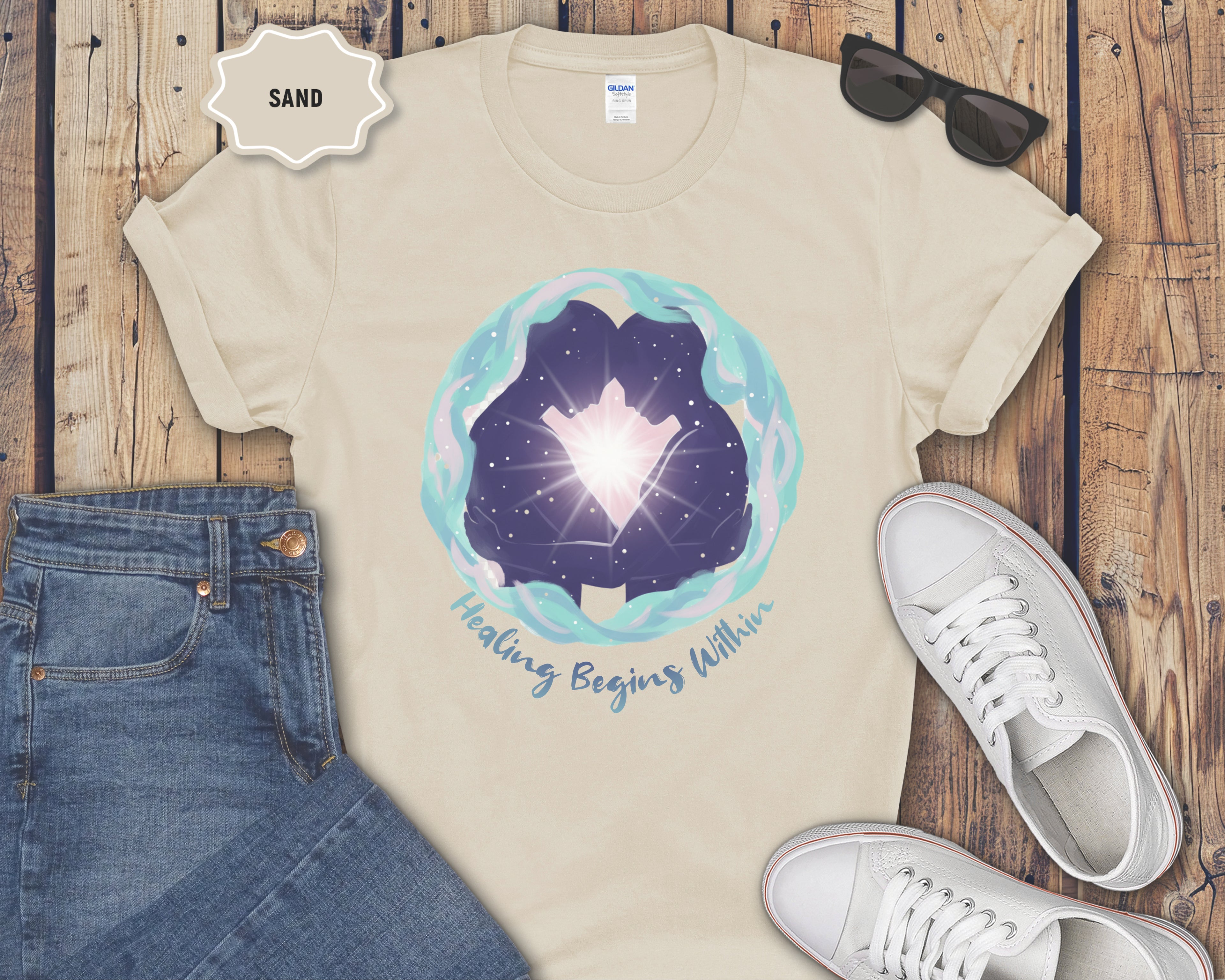Healing Begins Within Star Heart Galaxy T-Shirt