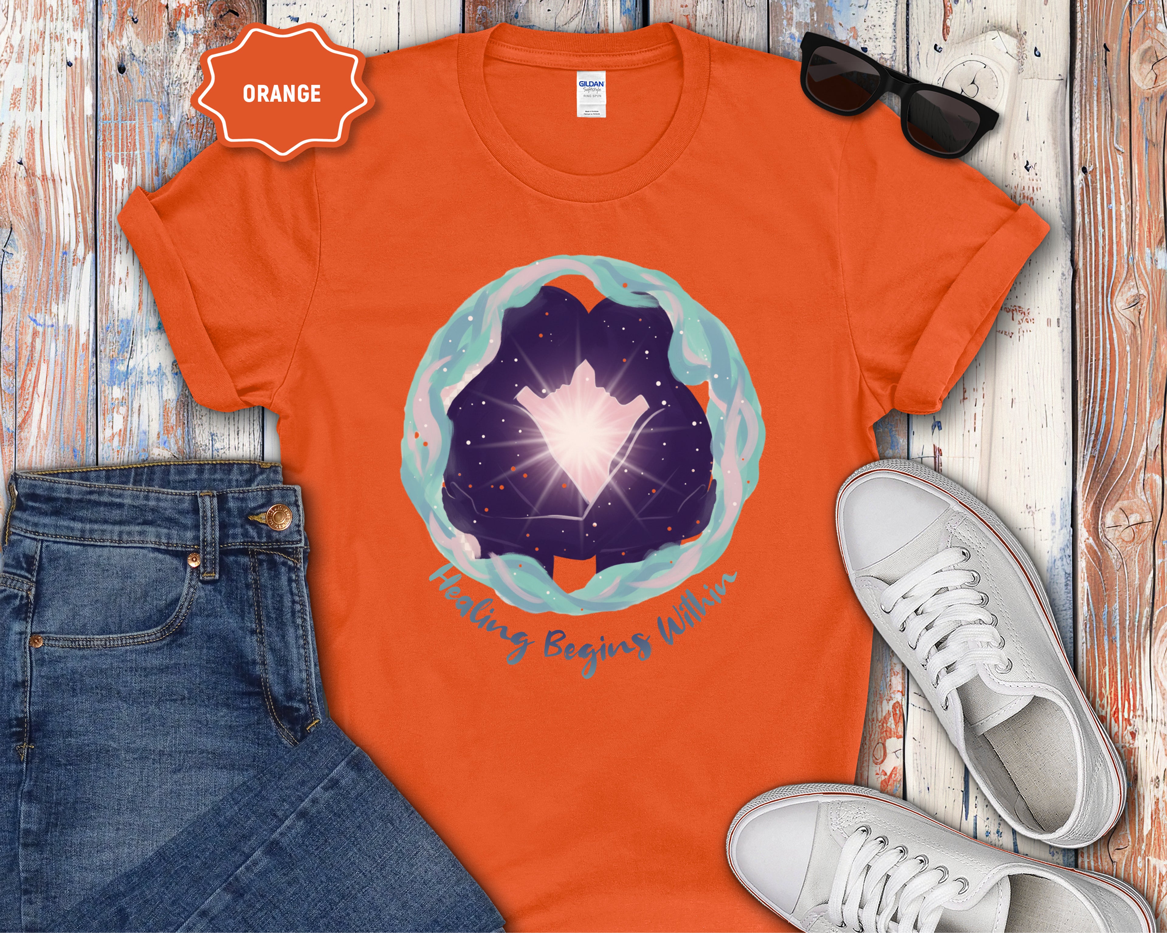 Healing Begins Within Star Heart Galaxy T-Shirt