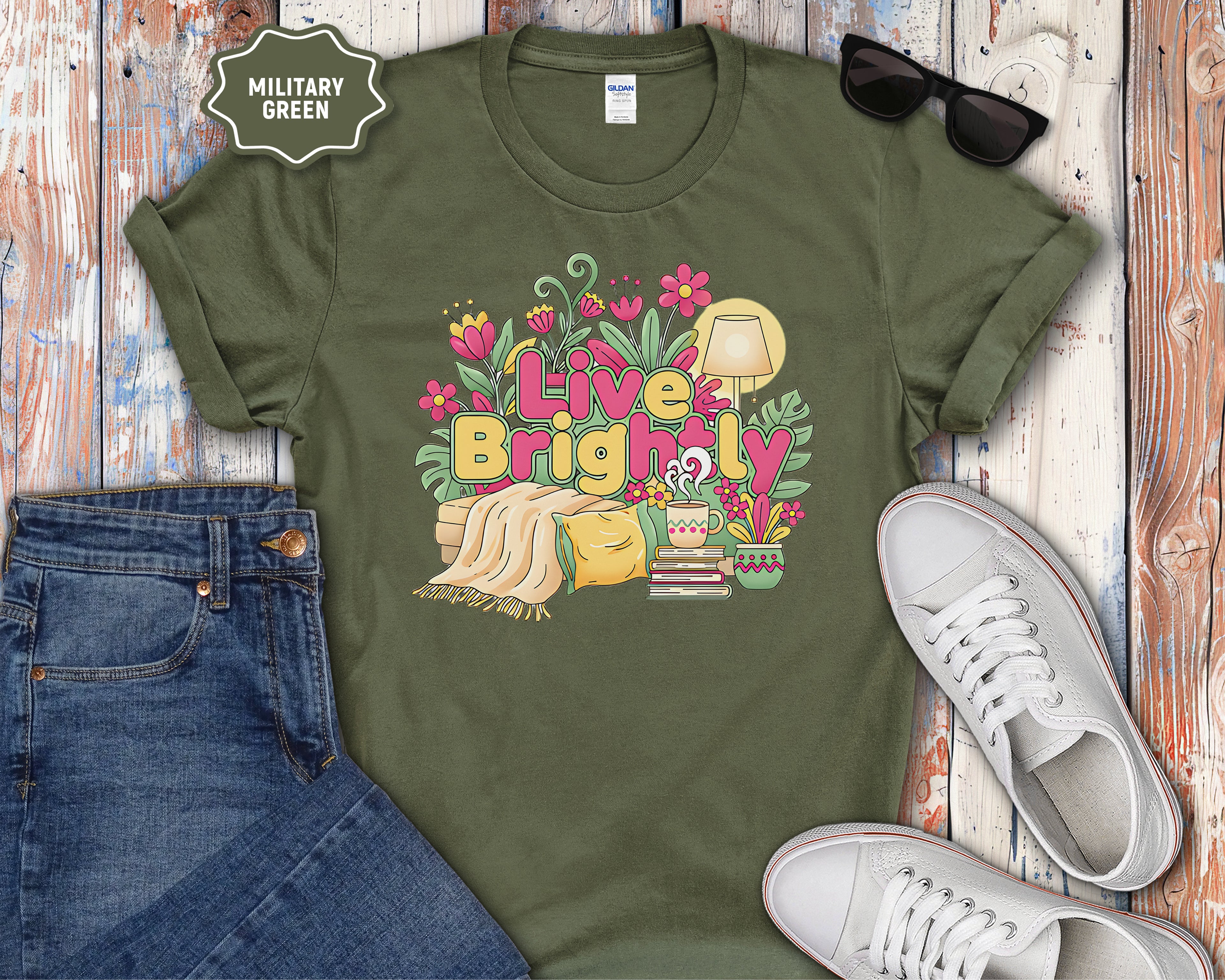 Live Brightly graphic T-Shirt