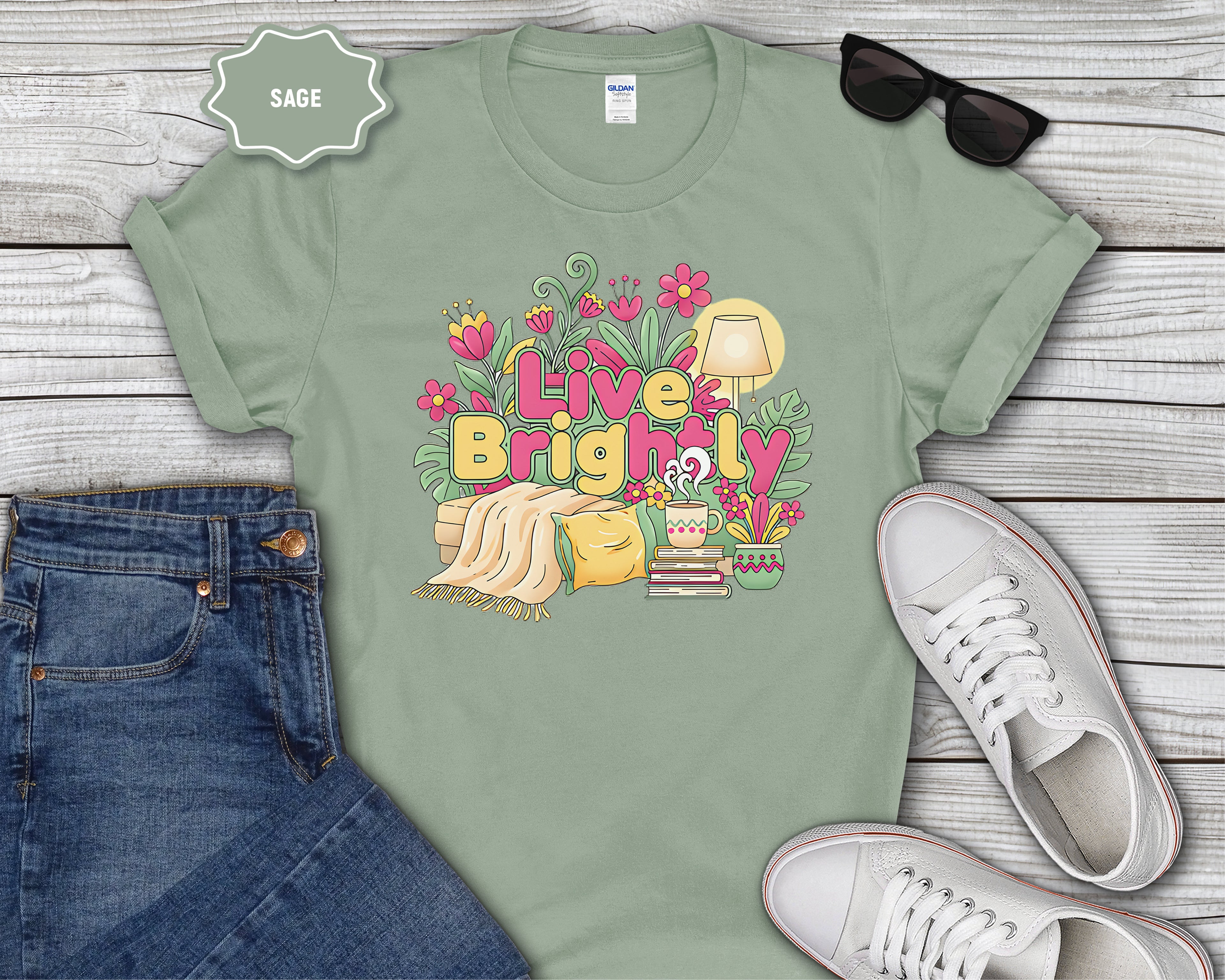 Live Brightly graphic T-Shirt