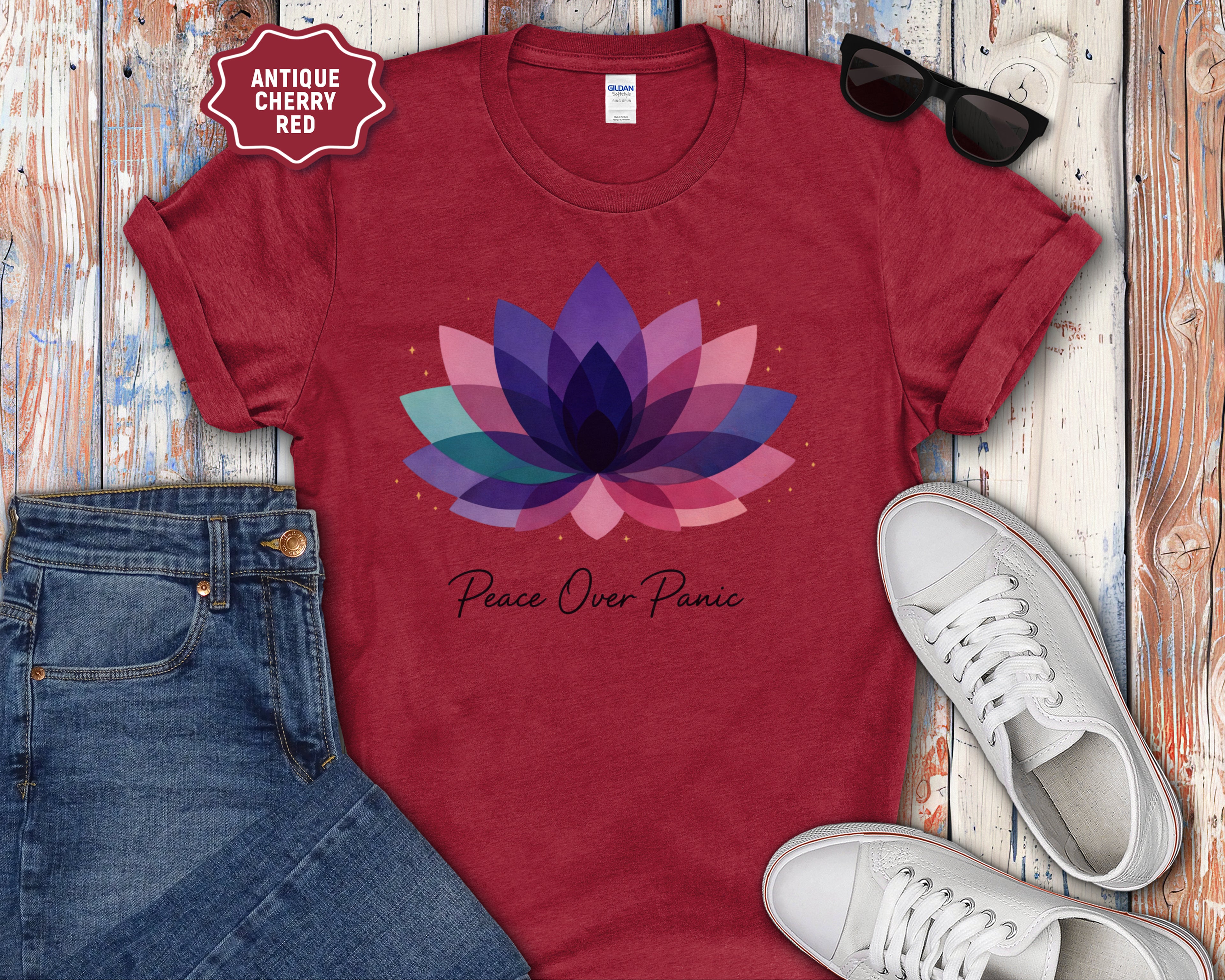 Peace Over Panic lotus flower T-Shirt