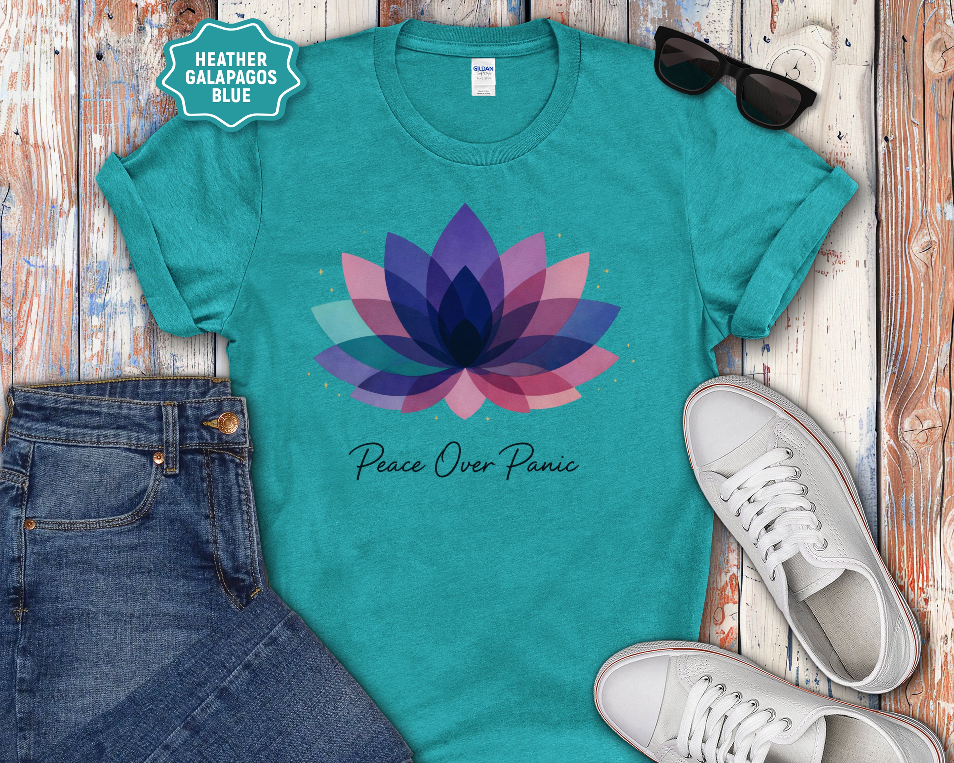 Peace Over Panic lotus flower T-Shirt