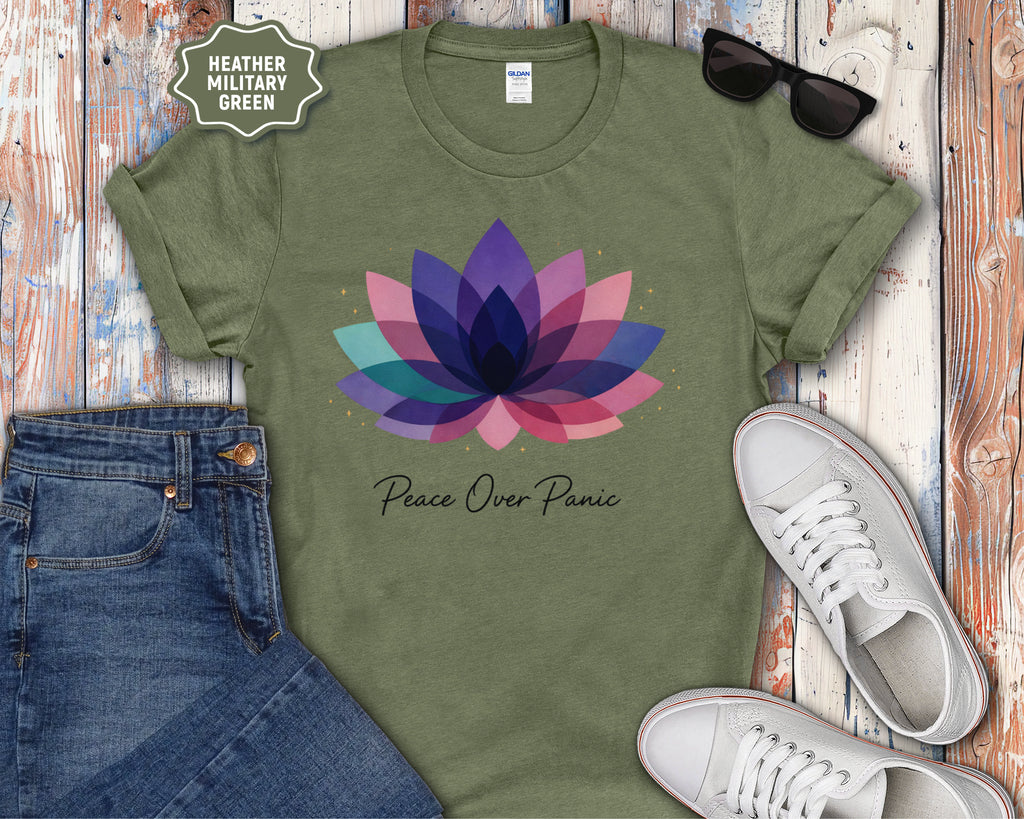 Peace Over Panic lotus flower T-Shirt