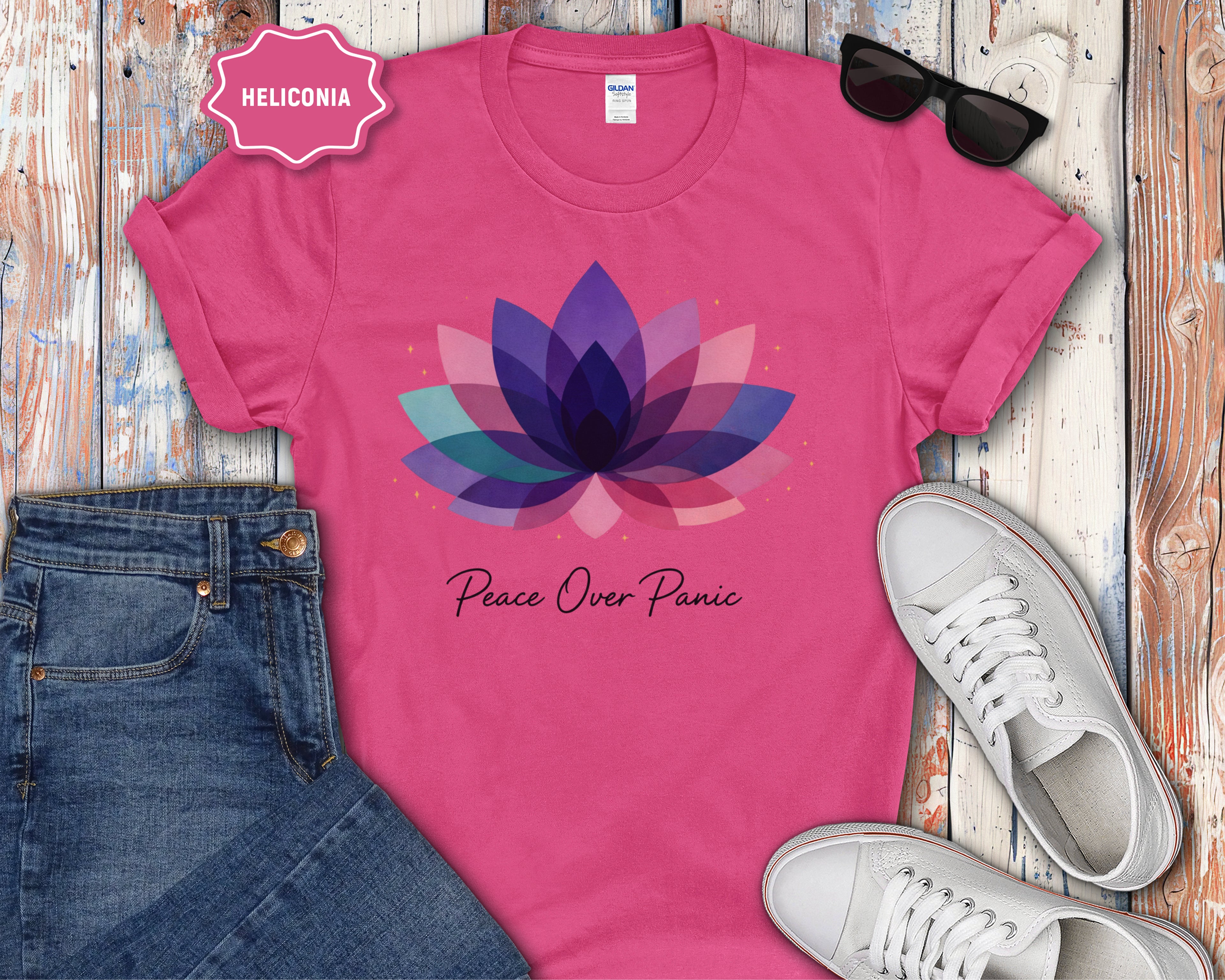 Peace Over Panic lotus flower T-Shirt
