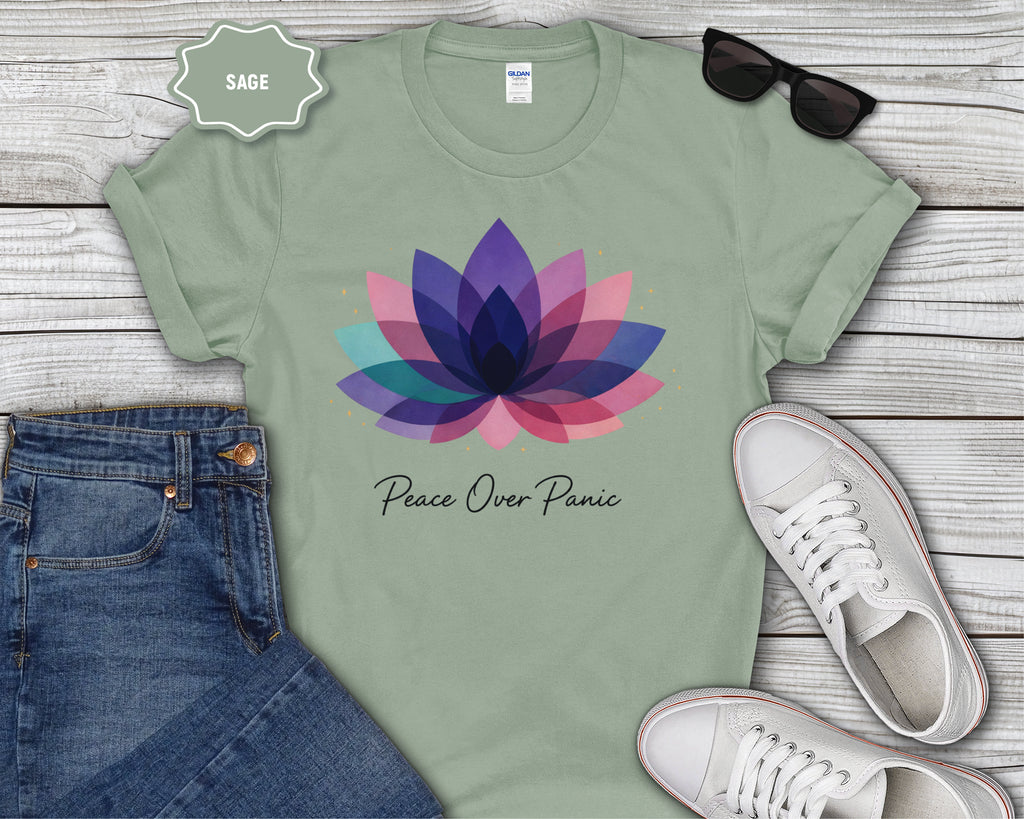 Peace Over Panic lotus flower T-Shirt