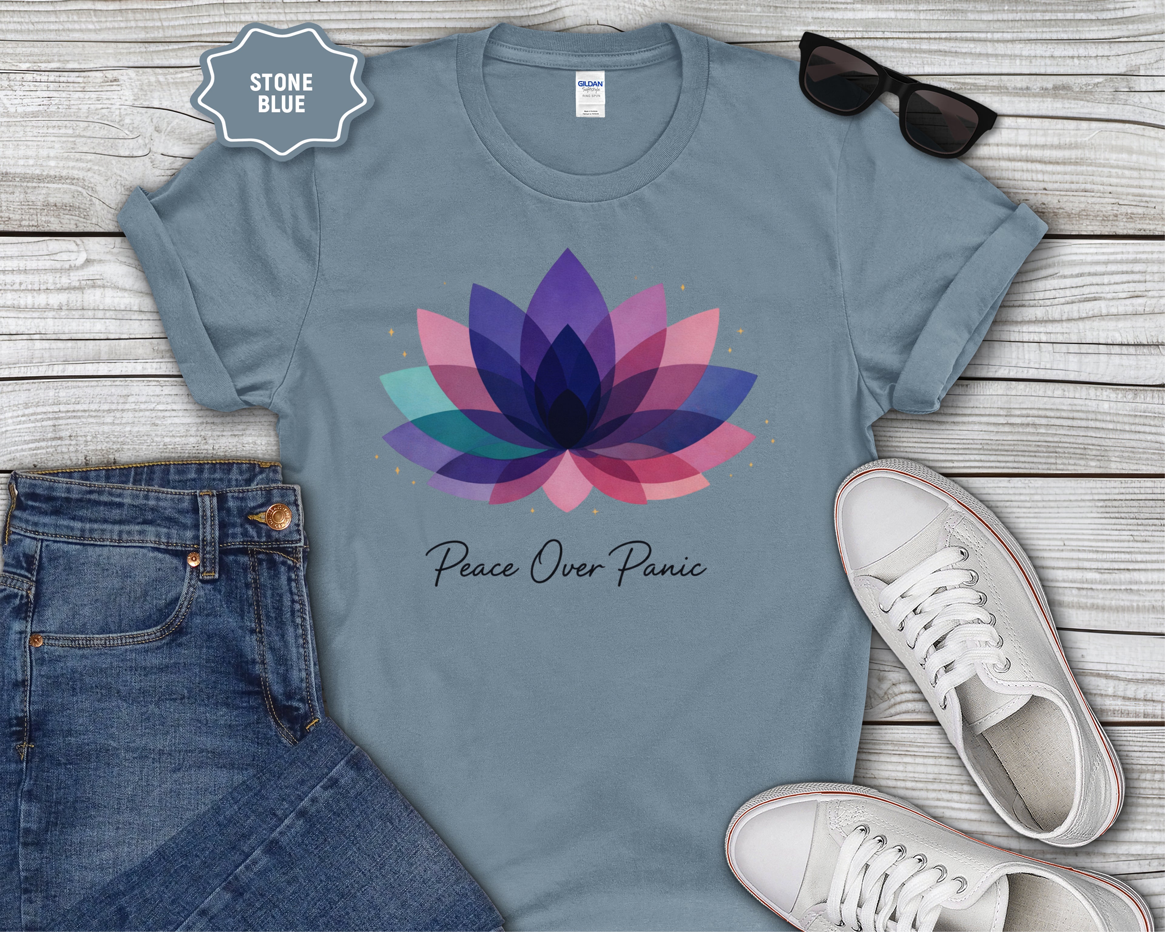 Peace Over Panic lotus flower T-Shirt