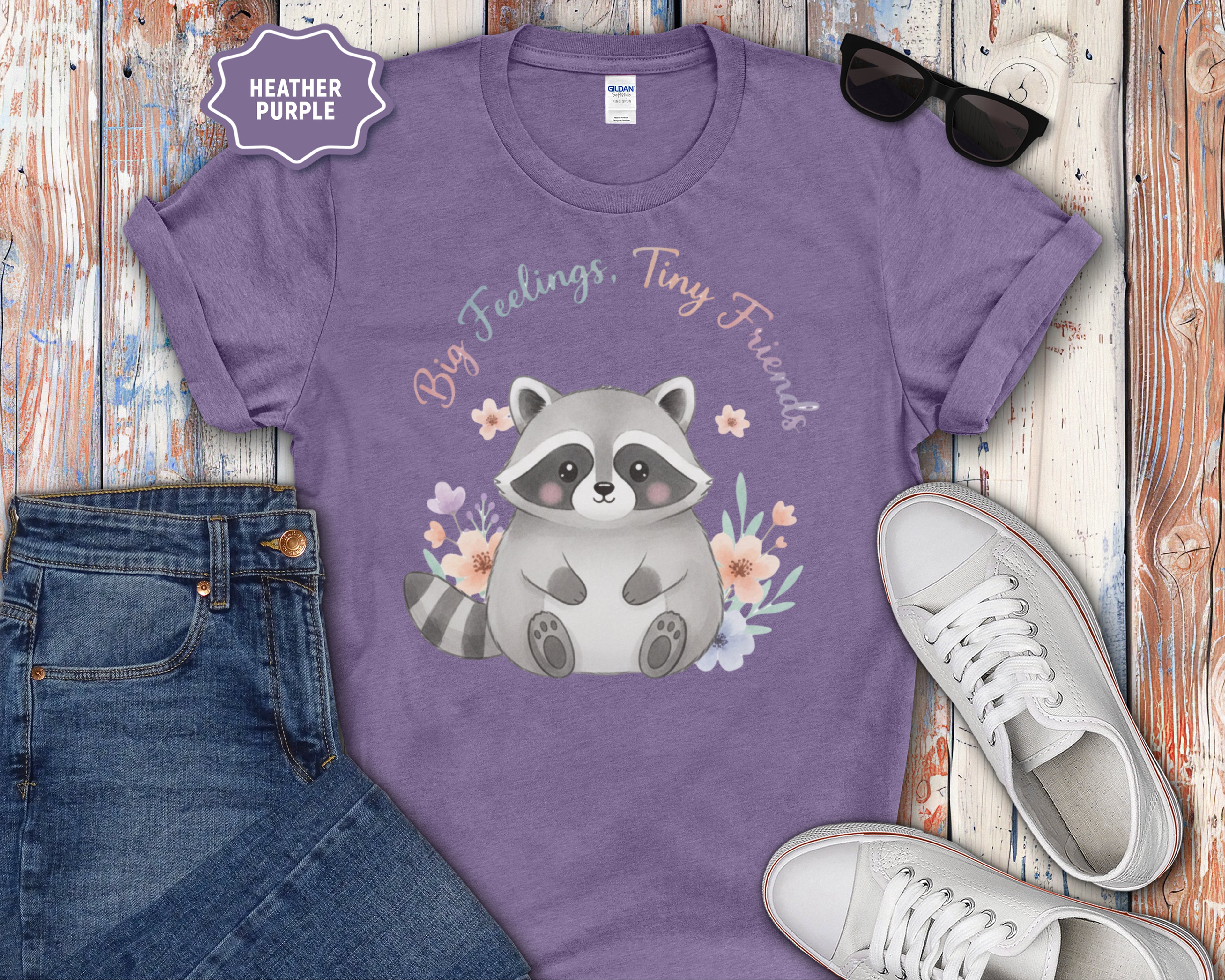 Big Feelings Tiny Friends Chubby Raccoon T-Shirt