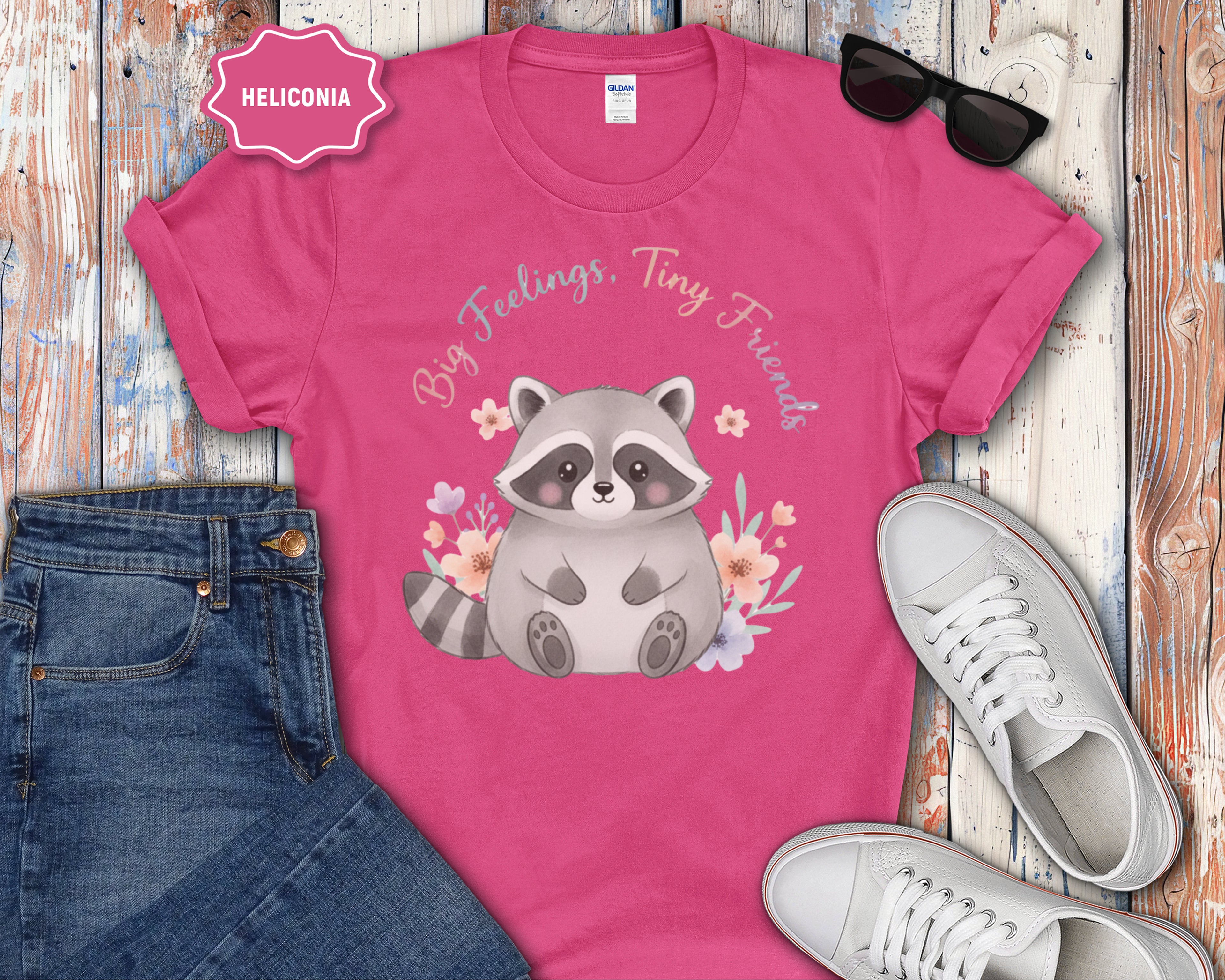 Big Feelings Tiny Friends Chubby Raccoon T-Shirt