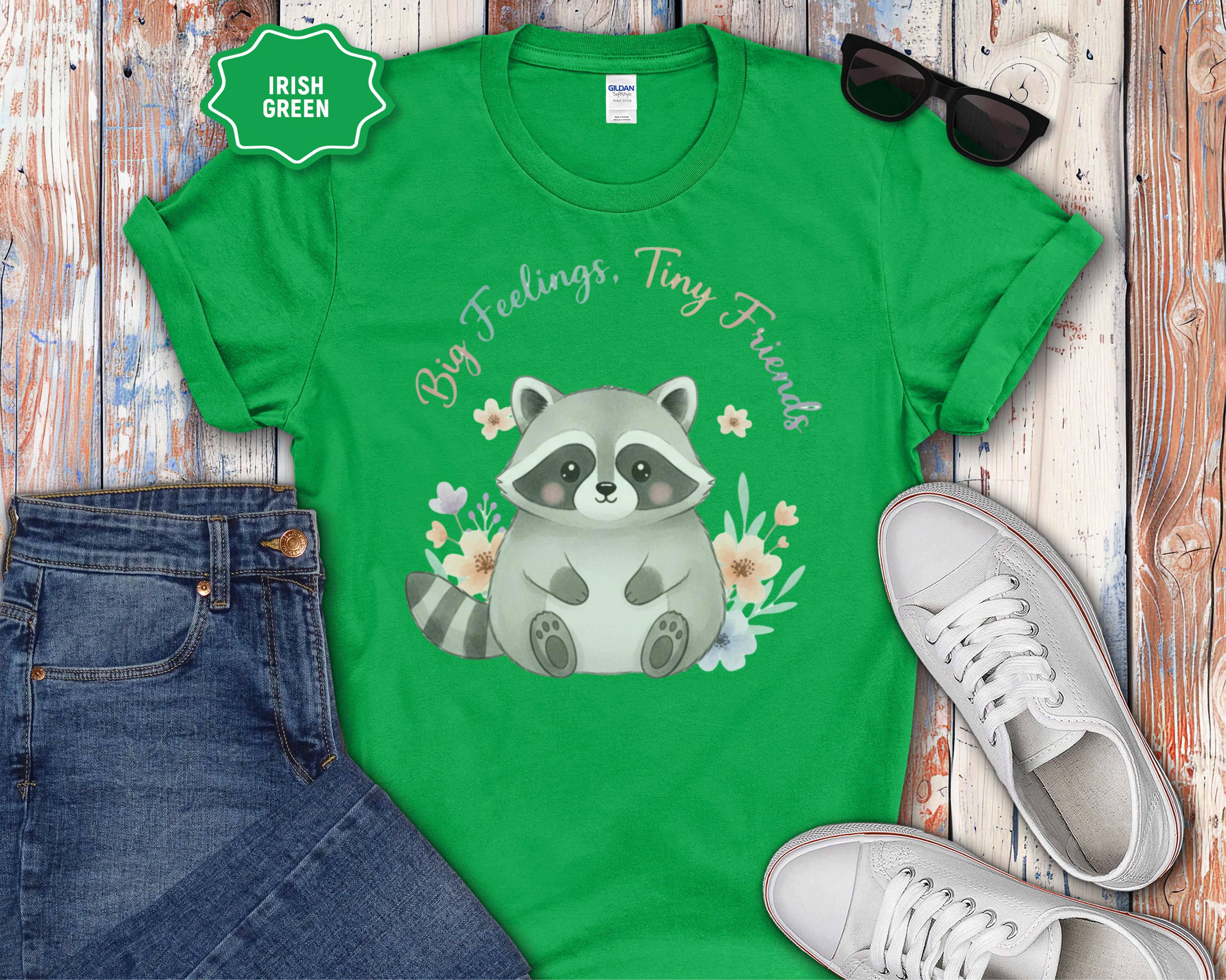 Big Feelings Tiny Friends Chubby Raccoon T-Shirt