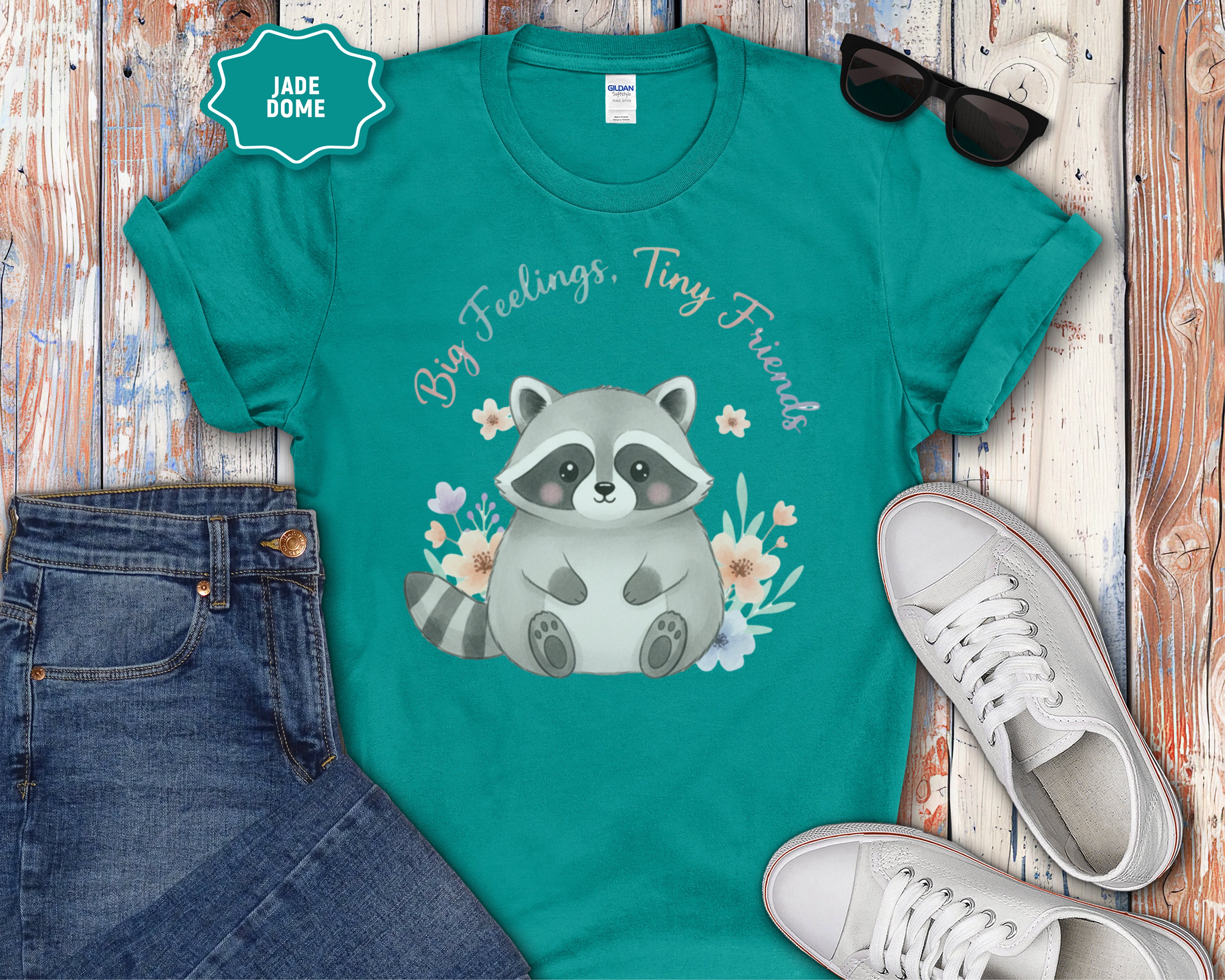 Big Feelings Tiny Friends Chubby Raccoon T-Shirt