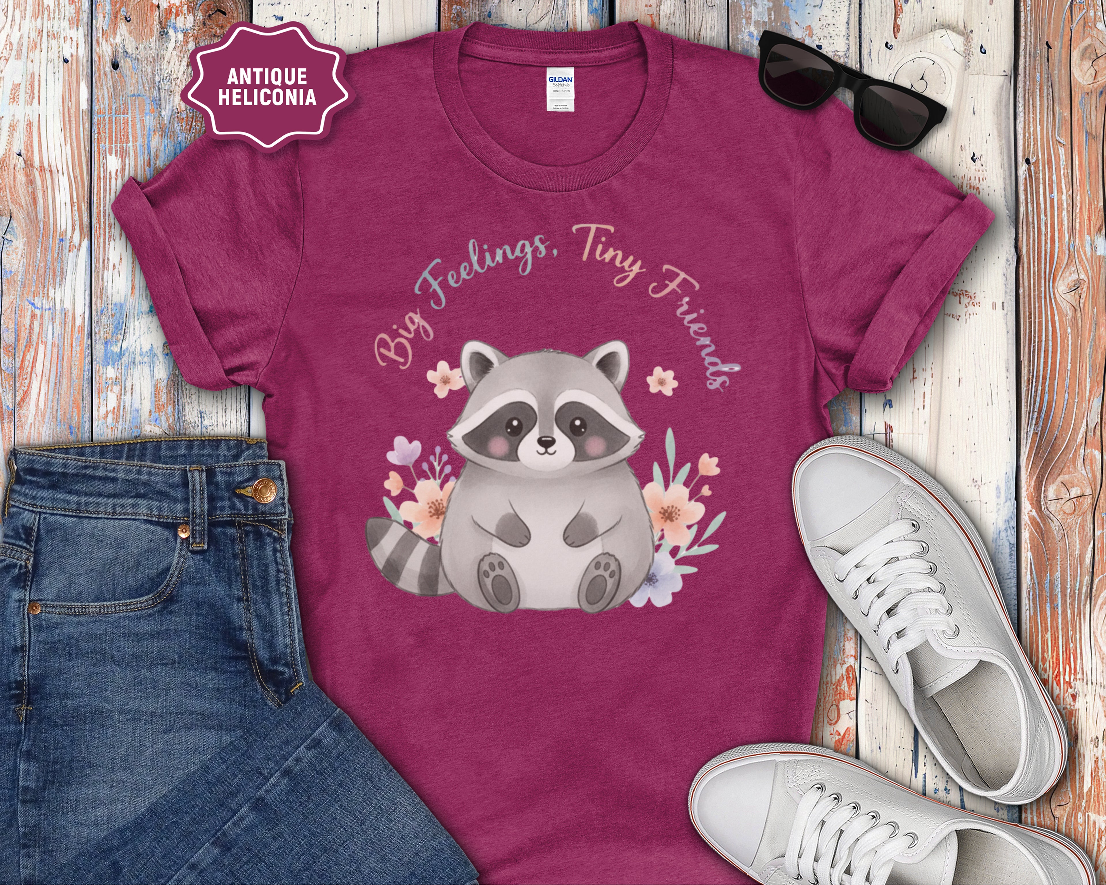 Big Feelings Tiny Friends Chubby Raccoon T-Shirt