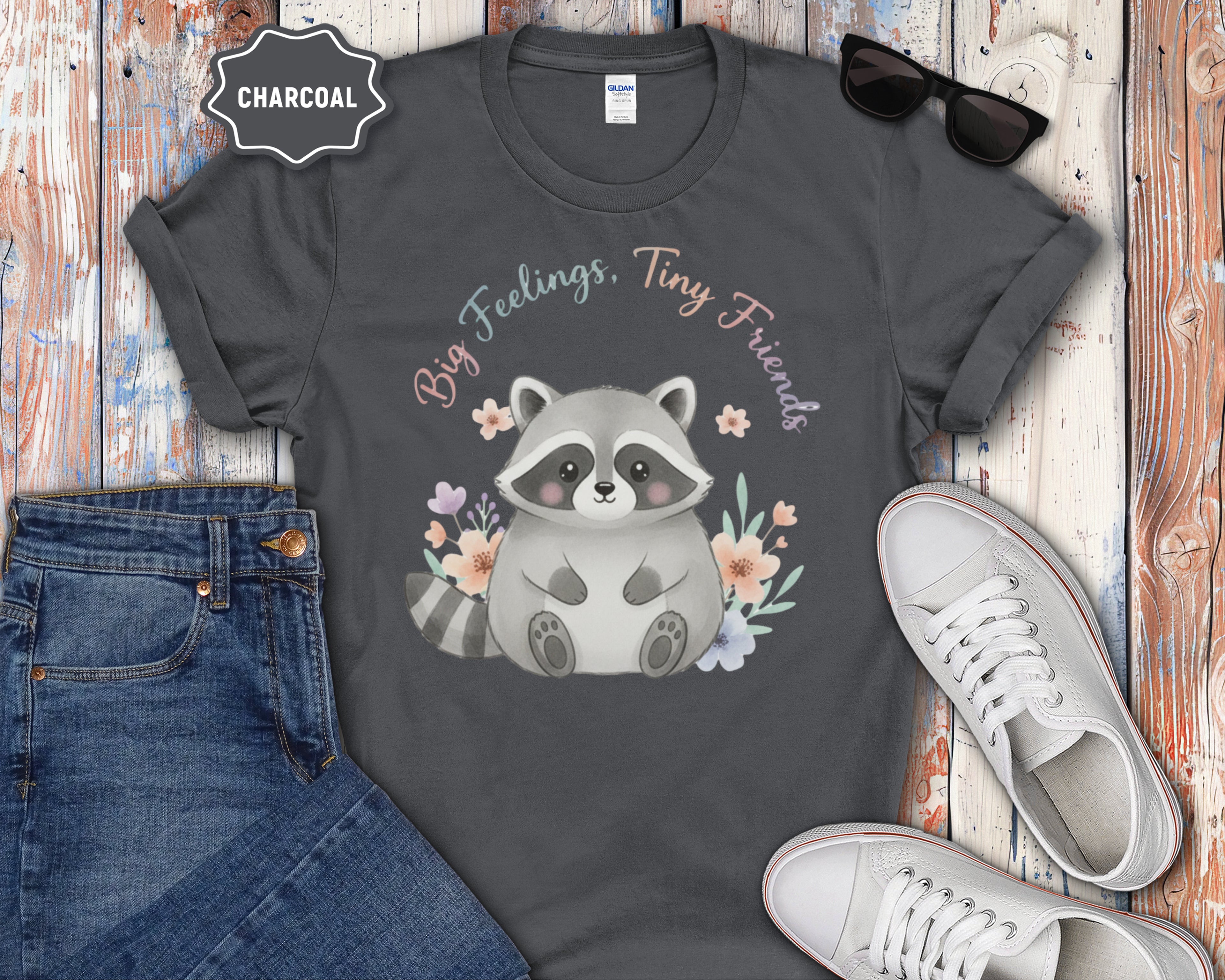 Big Feelings Tiny Friends Chubby Raccoon T-Shirt