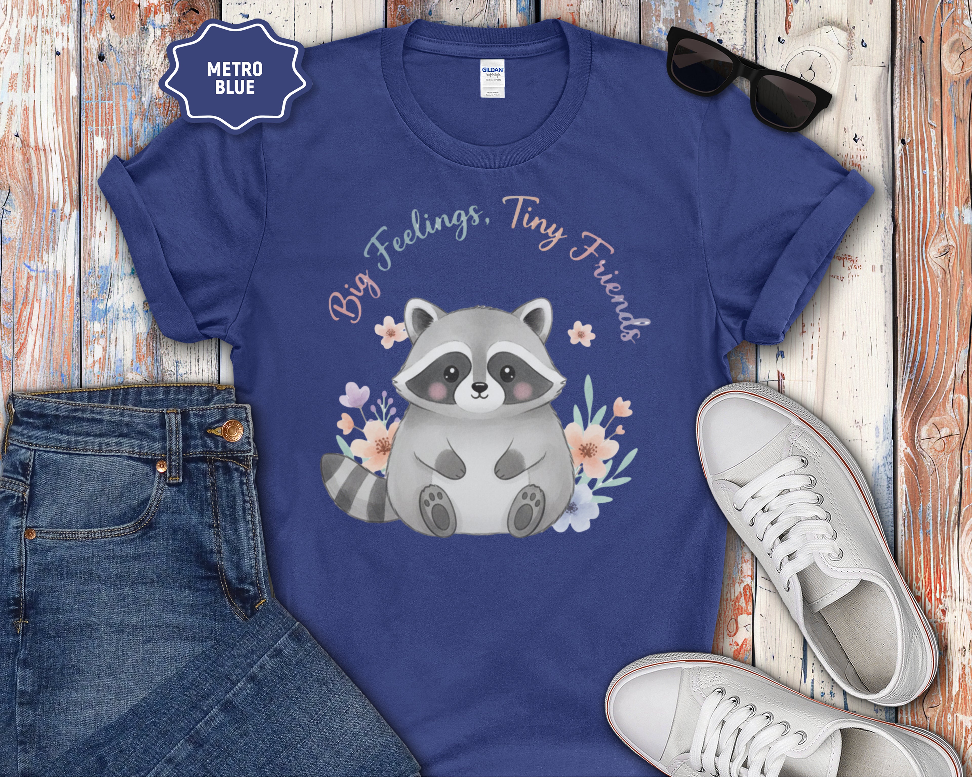 Big Feelings Tiny Friends Chubby Raccoon T-Shirt
