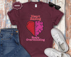 Heart and Brain Split Design T-Shirt