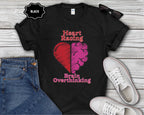 Heart and Brain Split Design T-Shirt