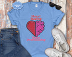 Heart and Brain Split Design T-Shirt