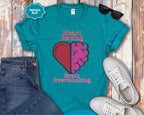 Heart and Brain Split Design T-Shirt