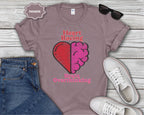 Heart and Brain Split Design T-Shirt