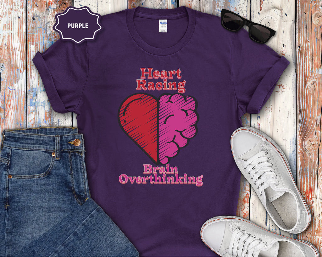 Heart and Brain Split Design T-Shirt