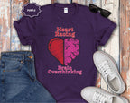 Heart and Brain Split Design T-Shirt