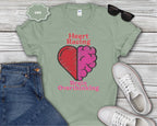 Heart and Brain Split Design T-Shirt