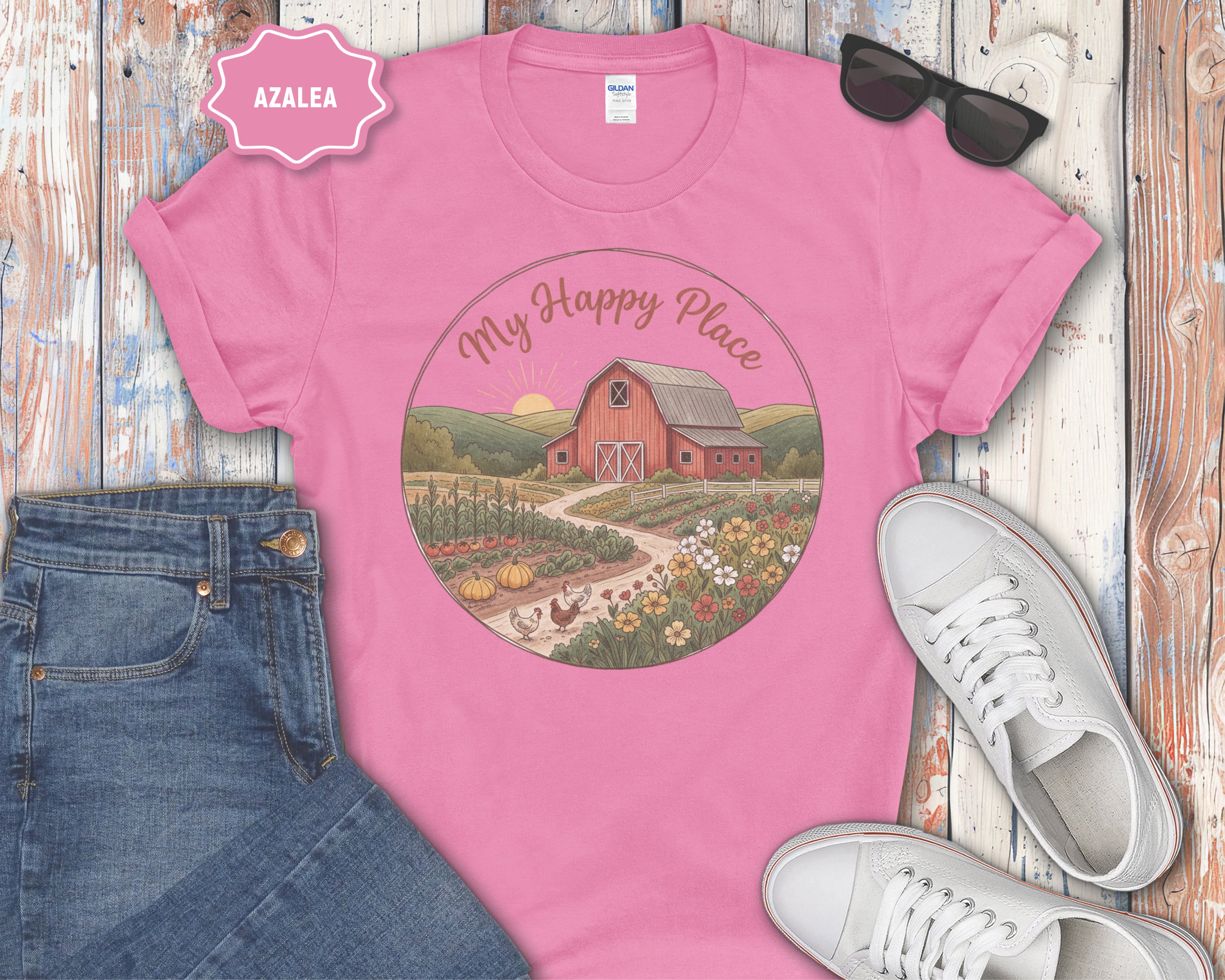 My Happy Place Barn Scene T-Shirt