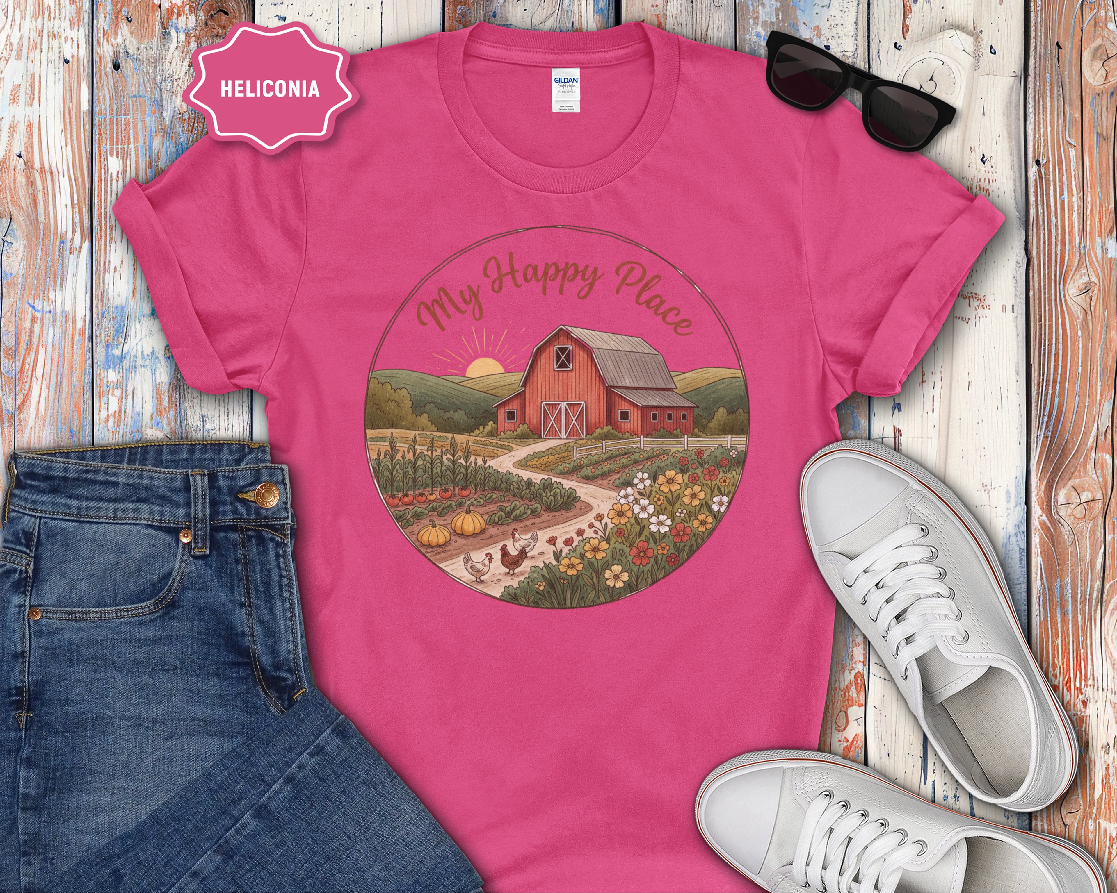 My Happy Place Barn Scene T-Shirt
