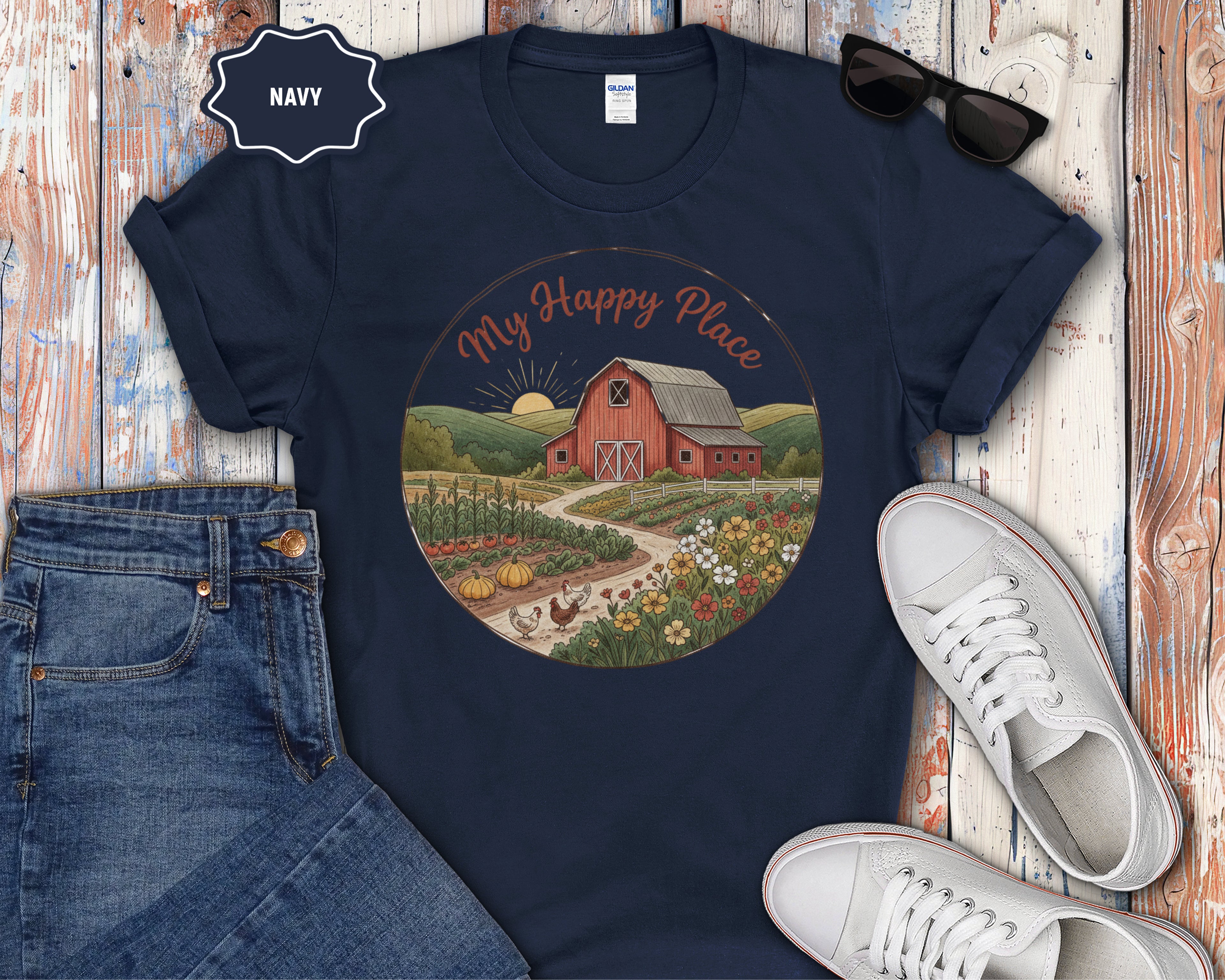 My Happy Place Barn Scene T-Shirt