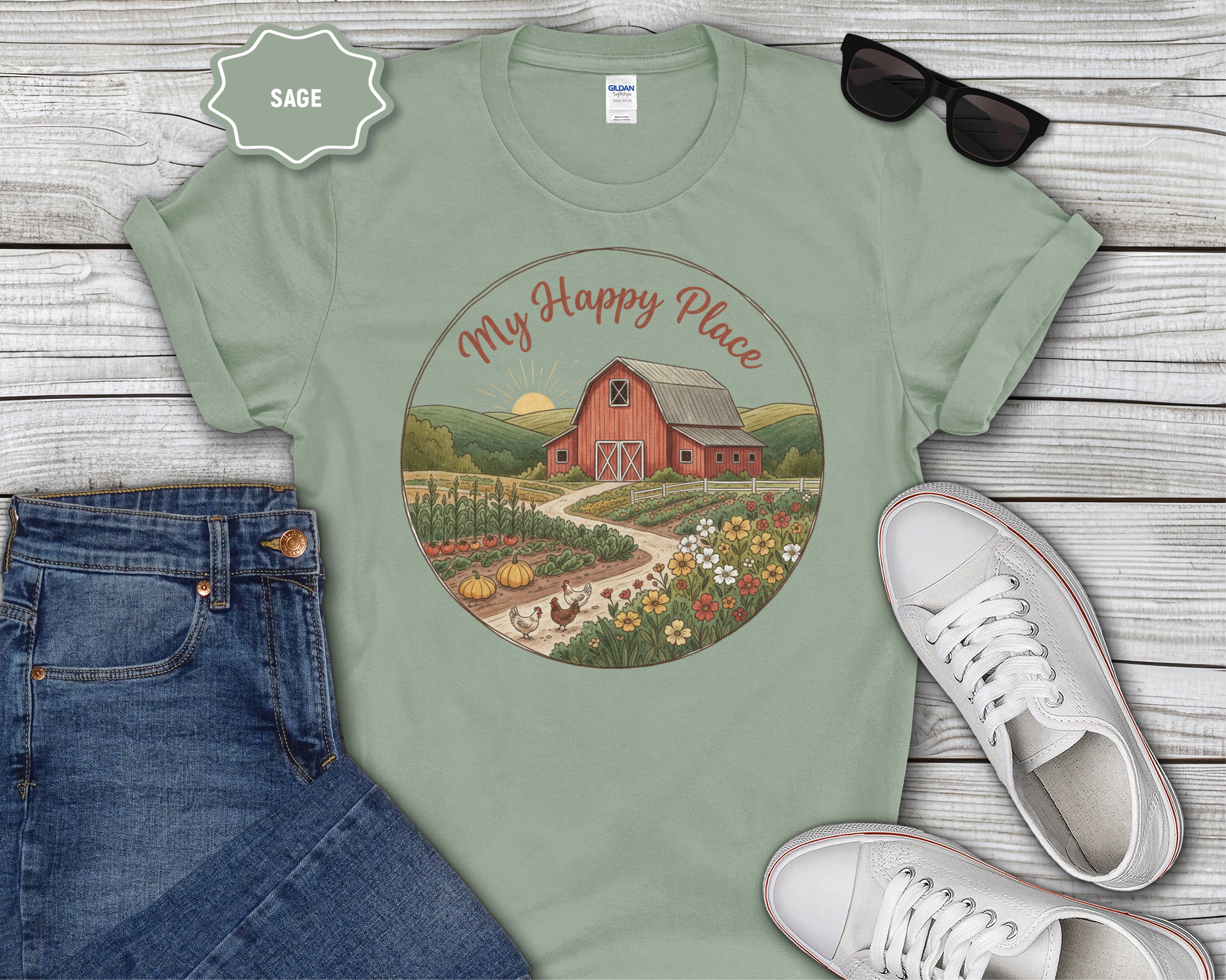 My Happy Place Barn Scene T-Shirt